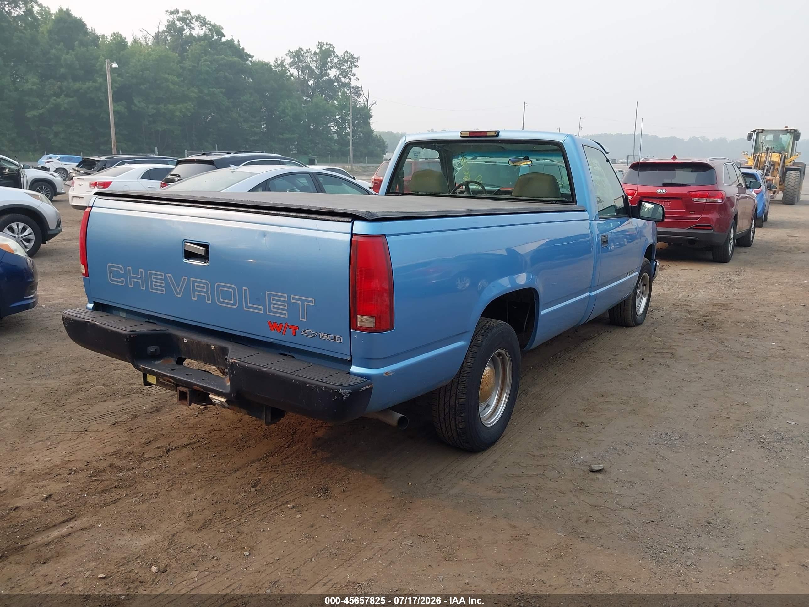 1997 Chevrolet C/k 1500 Work Fleetside W/t Blue vin: 1GCEC14W8VZ215890