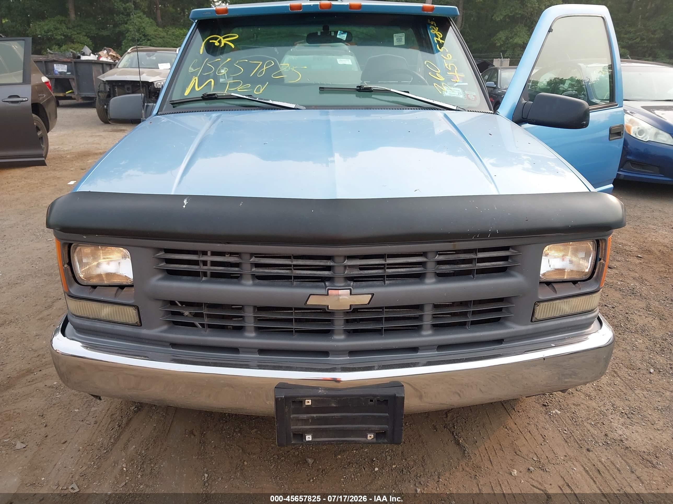 1997 Chevrolet C/k 1500 Work Fleetside W/t Blue vin: 1GCEC14W8VZ215890