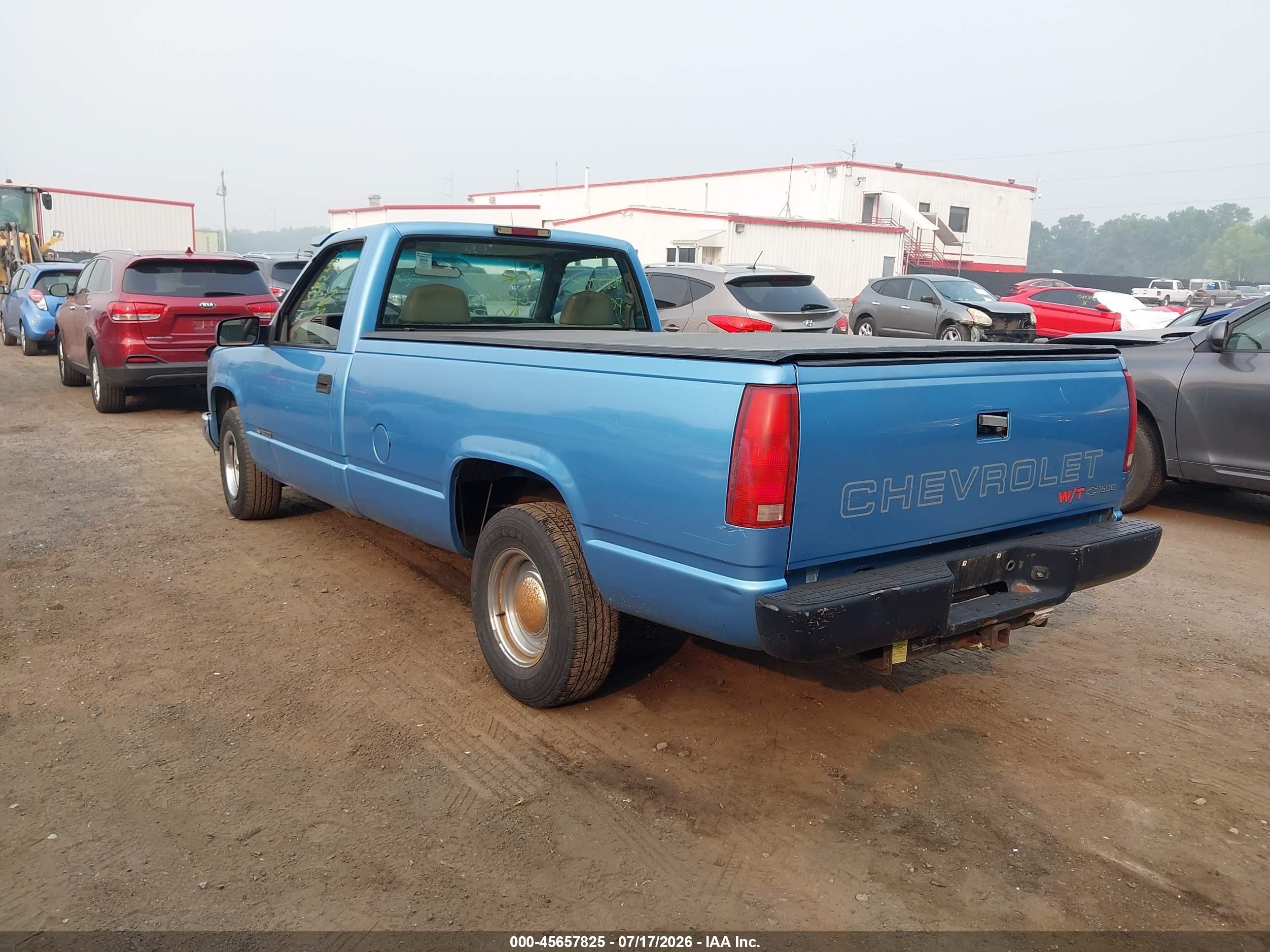 1997 Chevrolet C/k 1500 Work Fleetside W/t Blue vin: 1GCEC14W8VZ215890