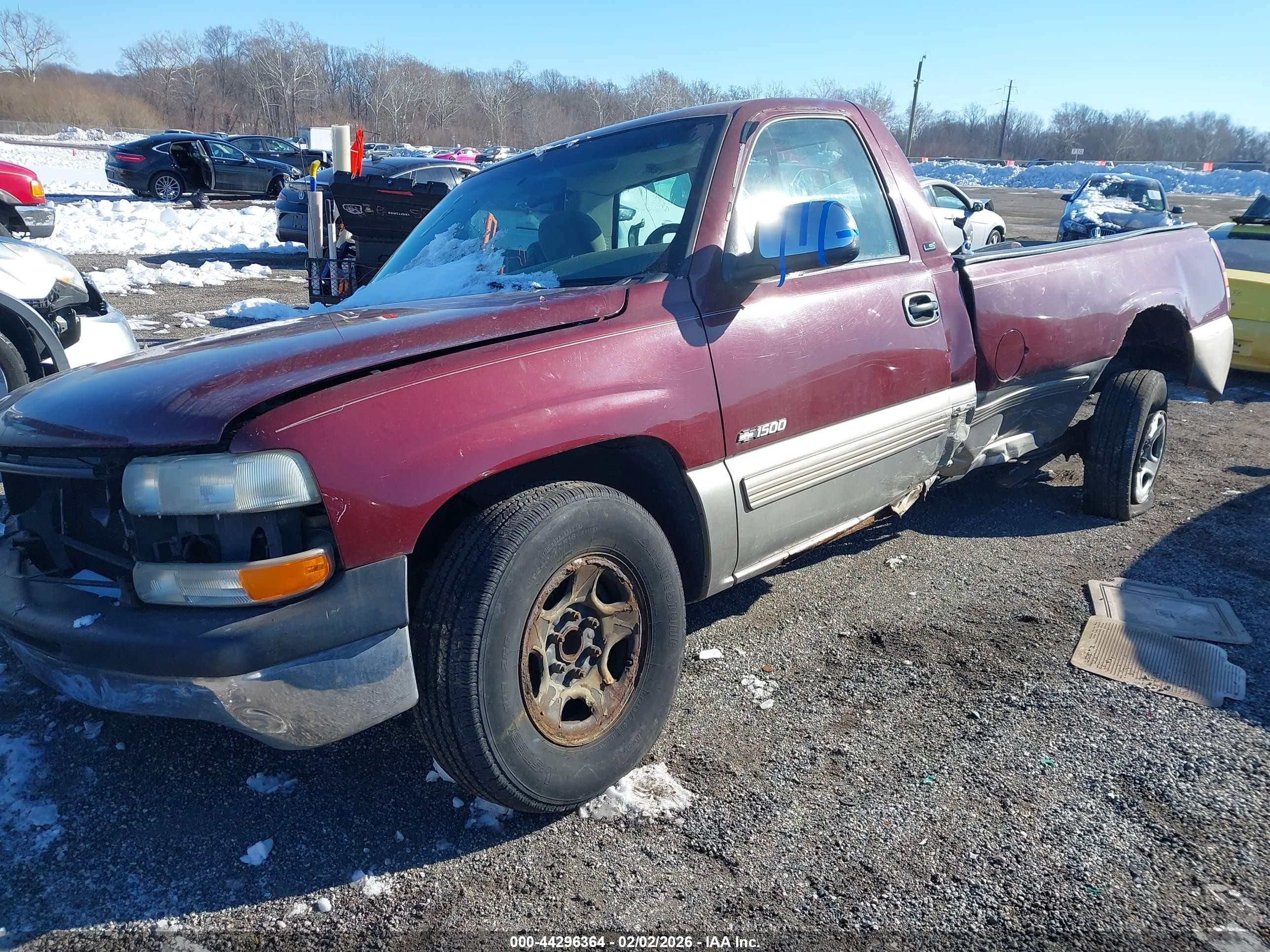 1999 Chevrolet Silverado 1500 Ls Burgundy vin: 1GCEC14W9XE214015