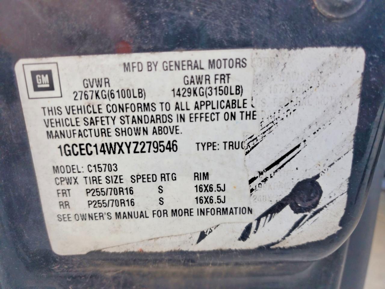 2000 Chevrolet Silverado C1500 Black vin: 1GCEC14WXYZ279546