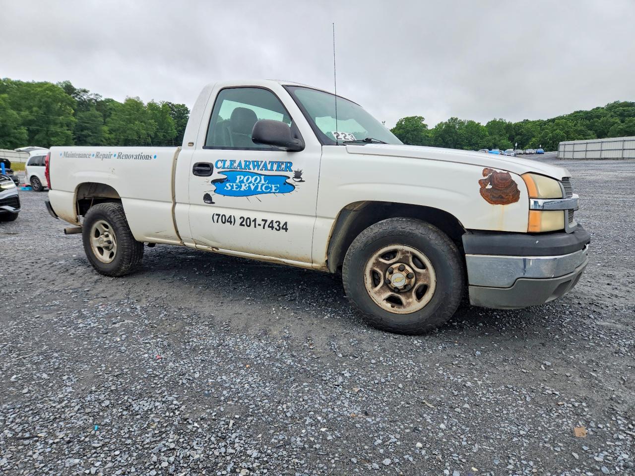 2004 Chevrolet Silverado C1500 White vin: 1GCEC14X04Z176865