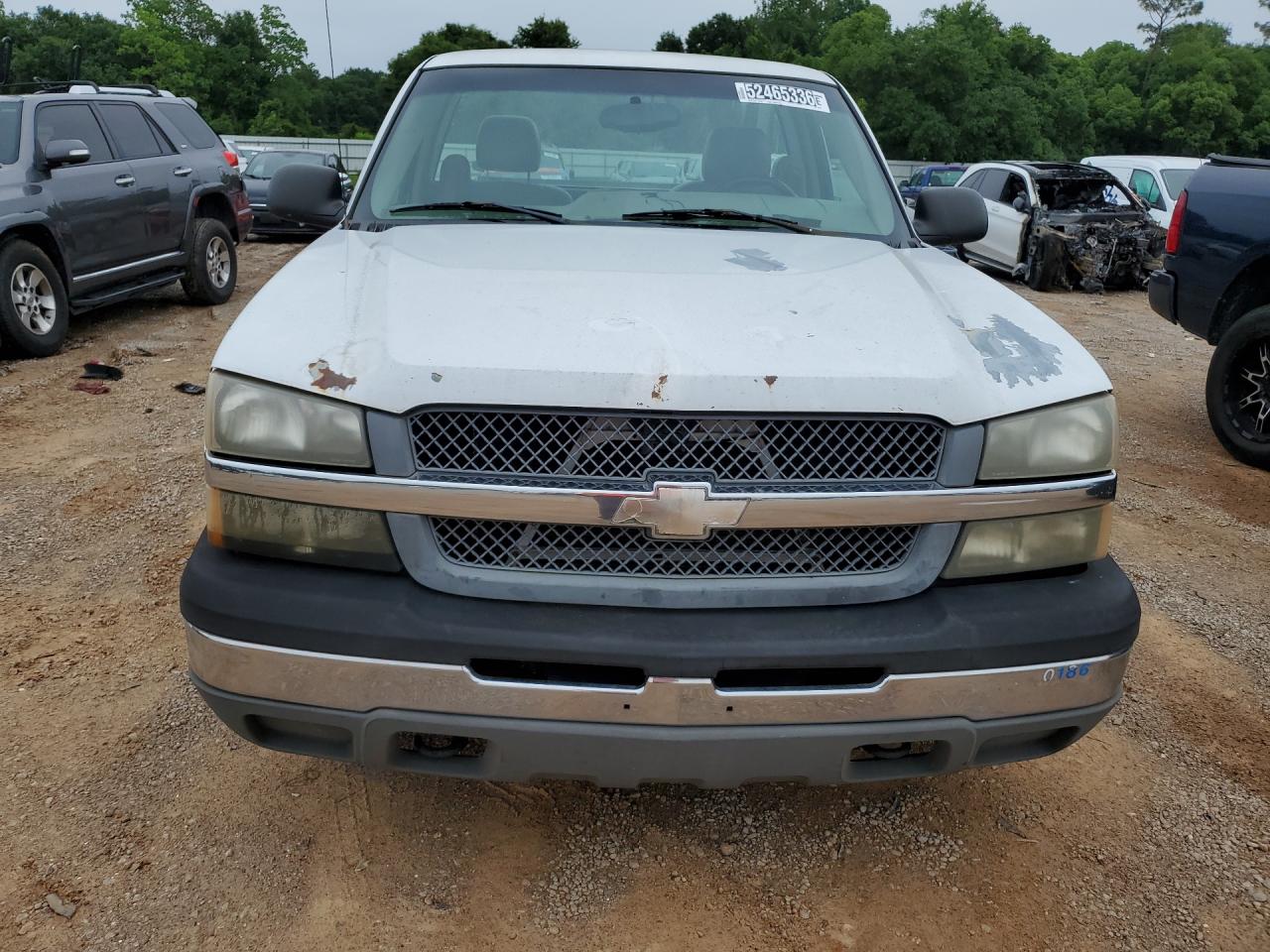 2004 Chevrolet Silverado C1500 White vin: 1GCEC14X04Z187851 Damage: Hood, Peeling, 8 To 9 Inches