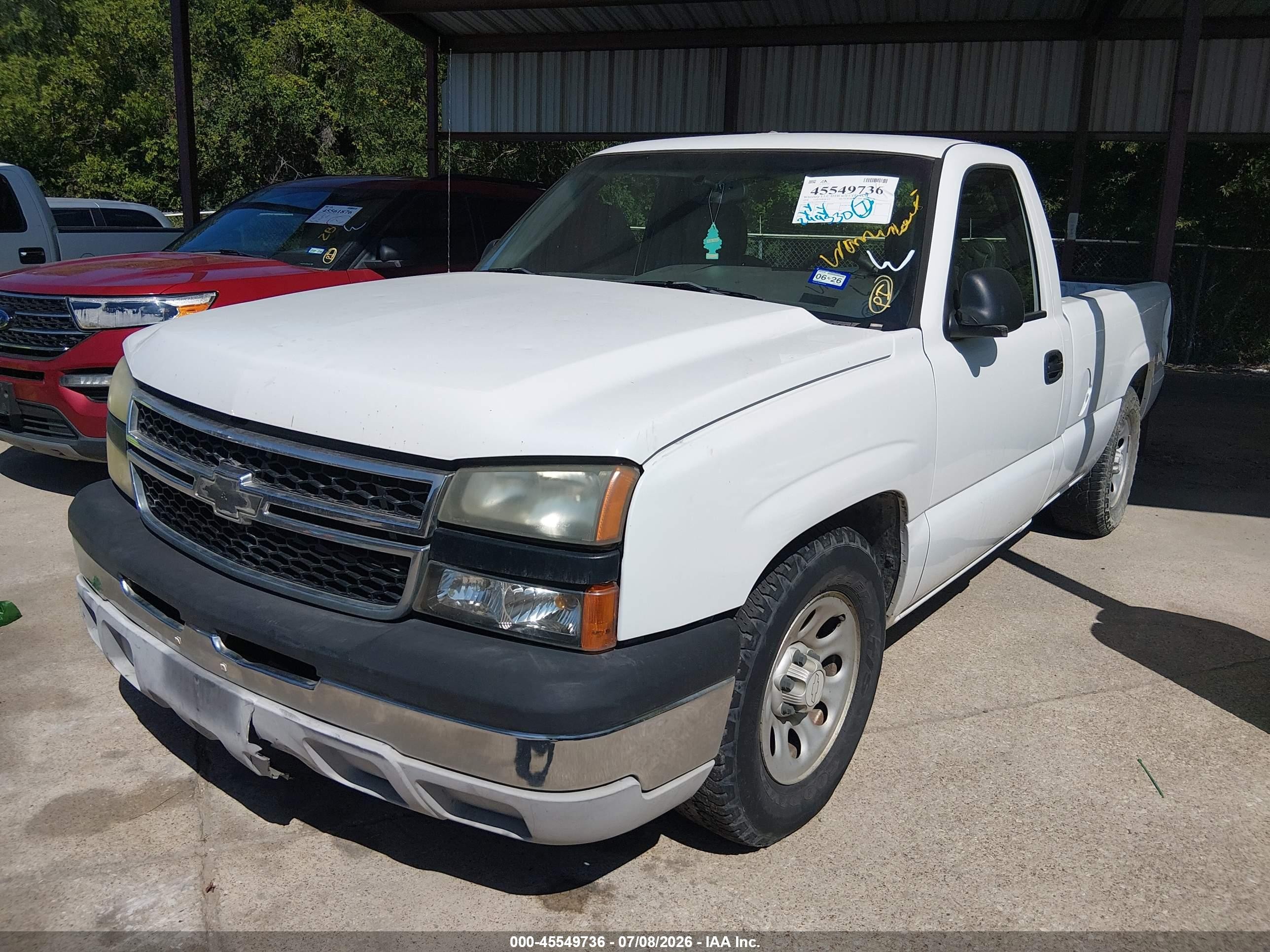 2006 Chevrolet Silverado 1500 Work Truck White vin: 1GCEC14X06Z233827