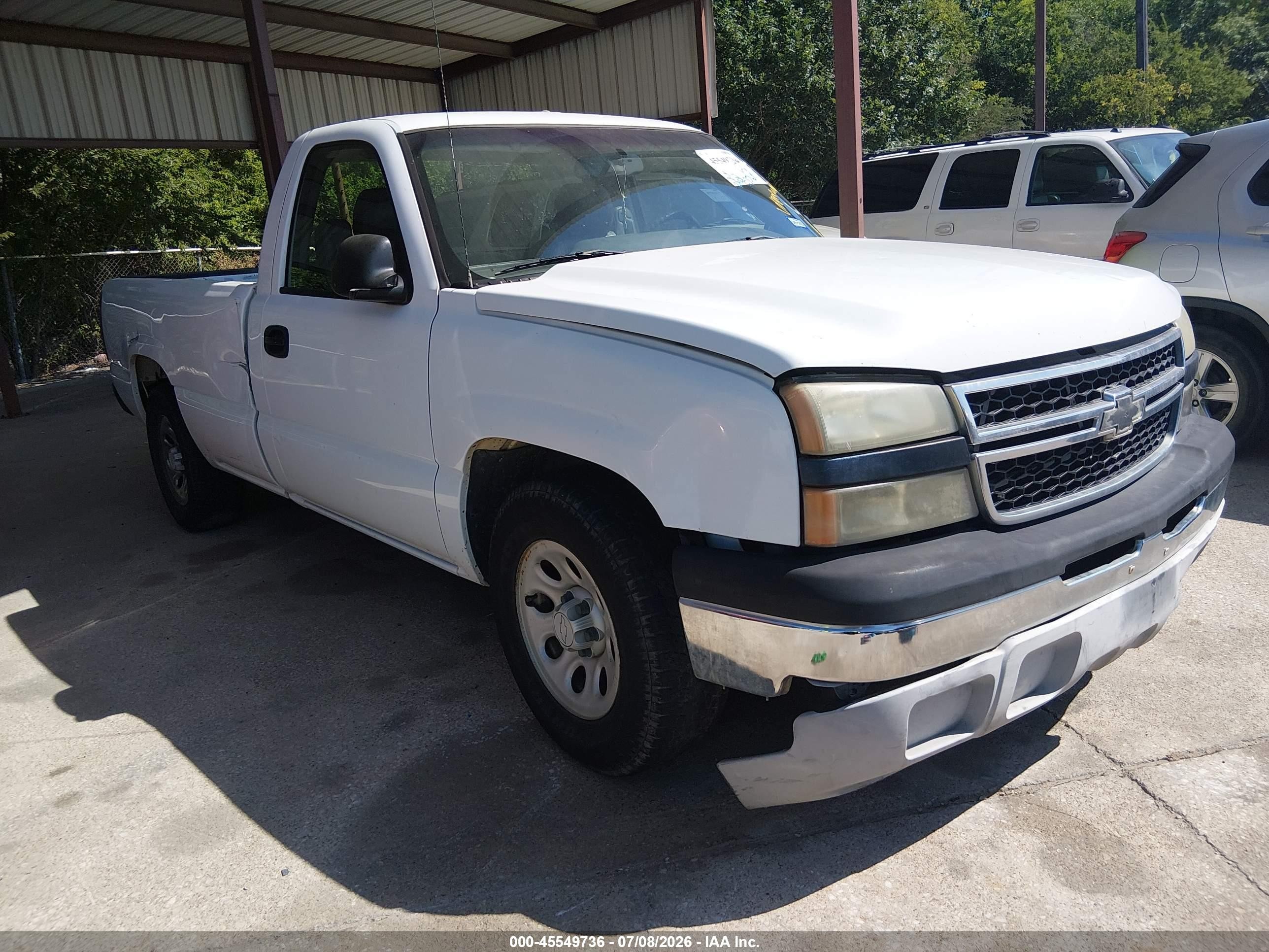 2006 Chevrolet Silverado 1500 Work Truck White vin: 1GCEC14X06Z233827