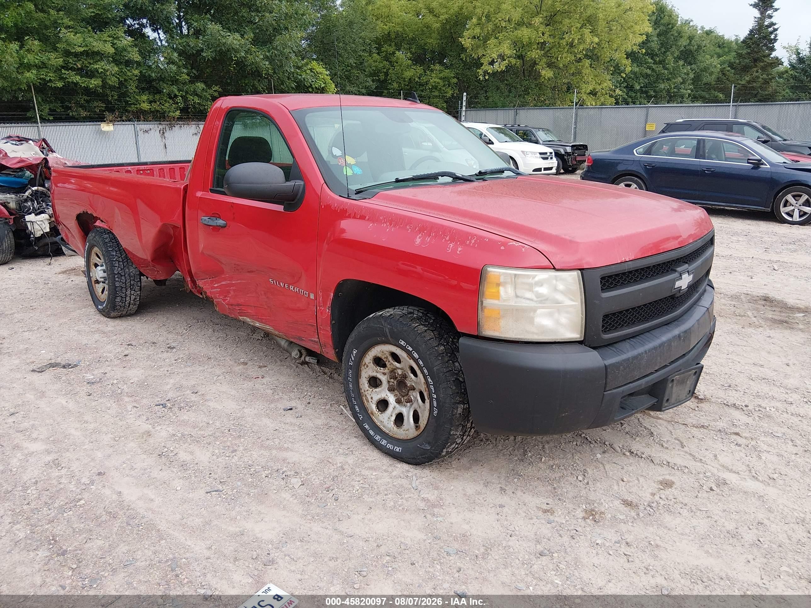2008 Chevrolet Silverado 1500 Work Truck Red vin: 1GCEC14X08Z158811