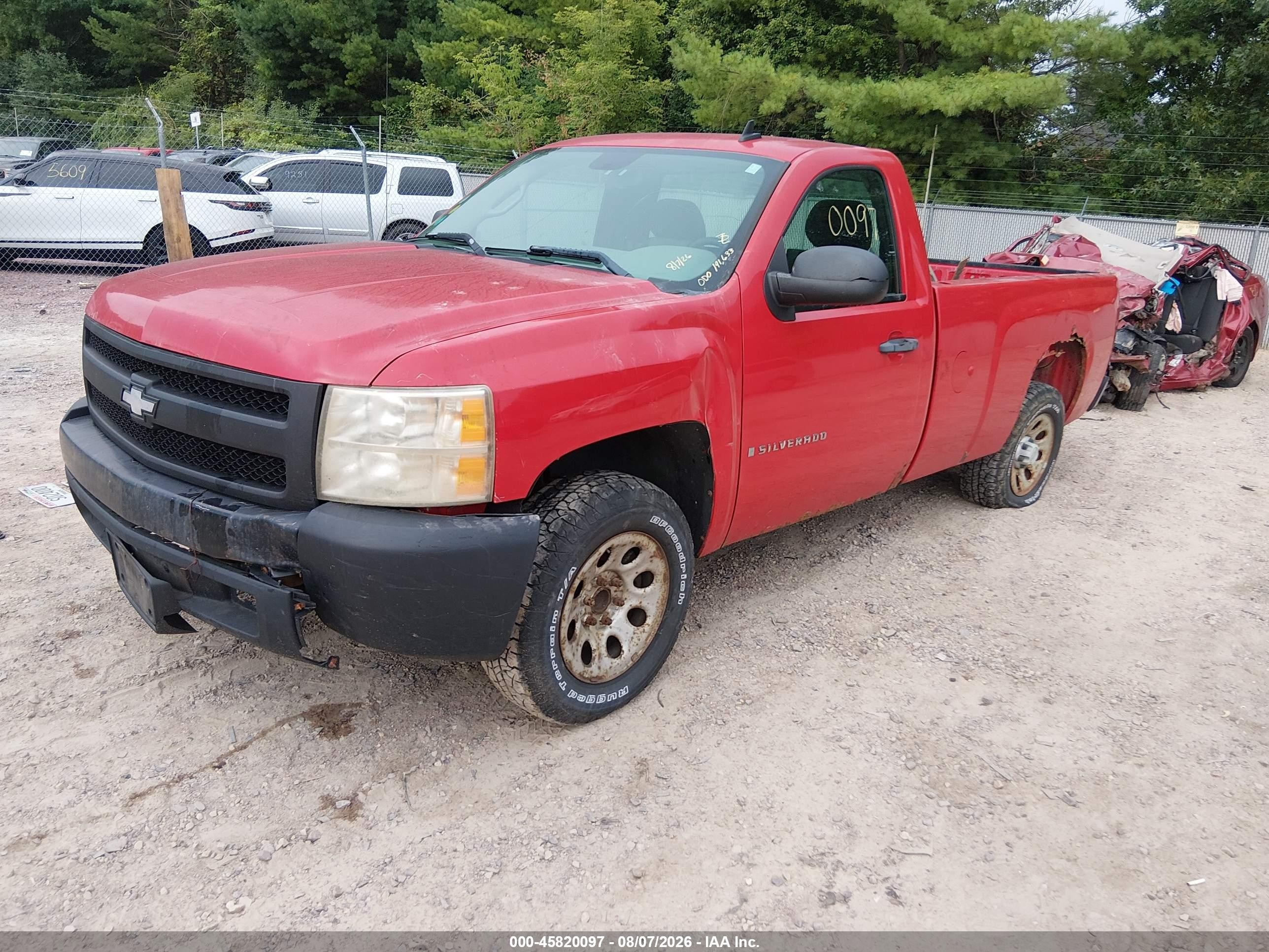 2008 Chevrolet Silverado 1500 Work Truck Red vin: 1GCEC14X08Z158811