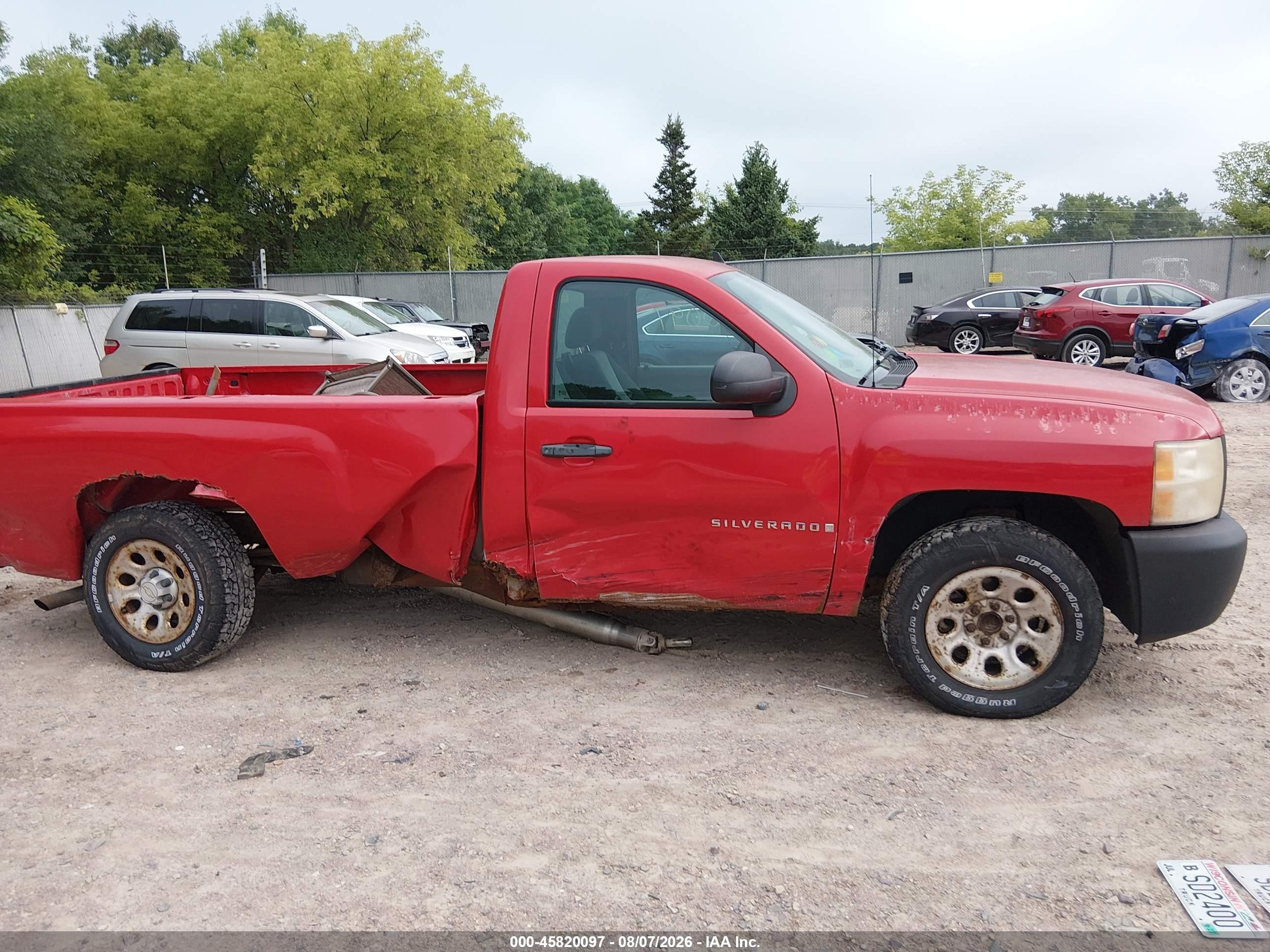 2008 Chevrolet Silverado 1500 Work Truck Red vin: 1GCEC14X08Z158811