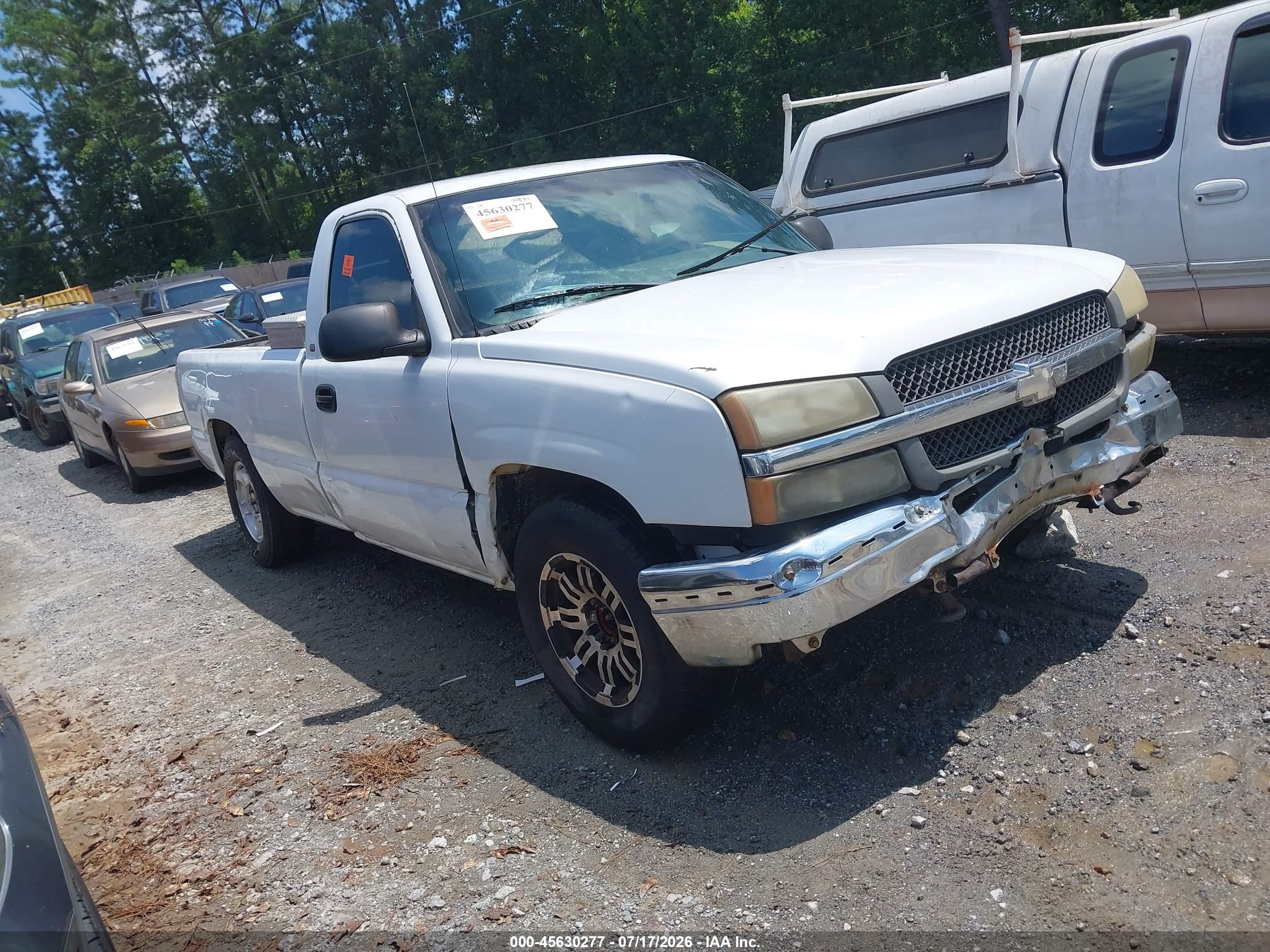 2003 Chevrolet Silverado 1500 Work Truck White vin: 1GCEC14X13Z348190