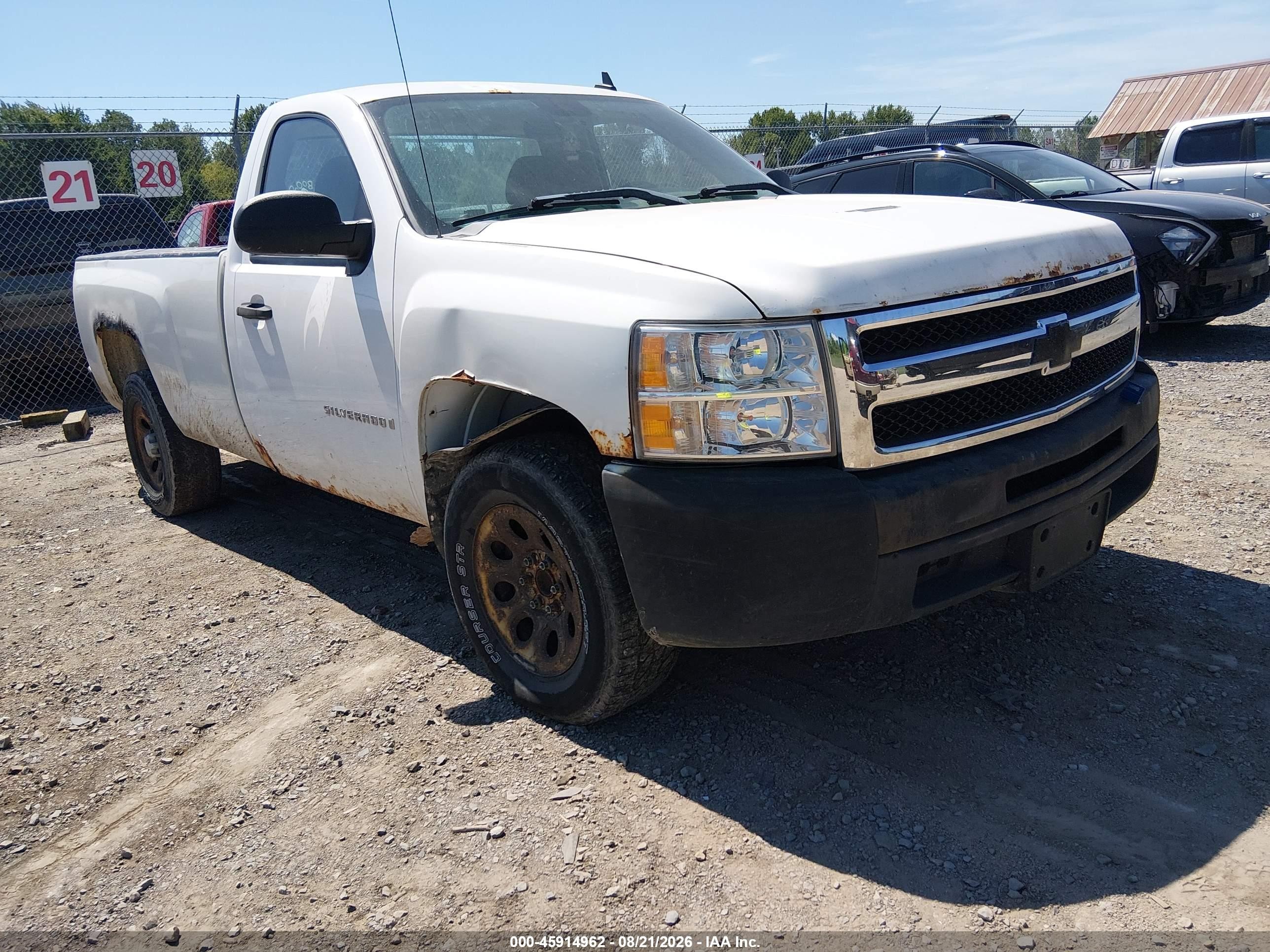 2009 Chevrolet Silverado 1500 Work Truck White vin: 1GCEC14X19Z126189