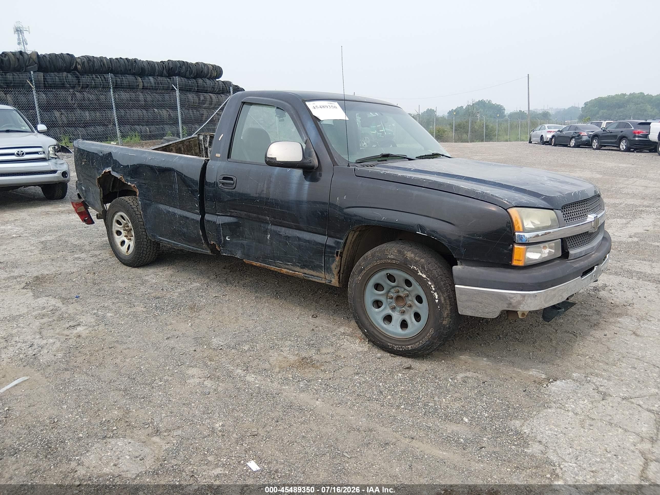 2005 Chevrolet Silverado 1500 Work Truck Black vin: 1GCEC14X25Z211231