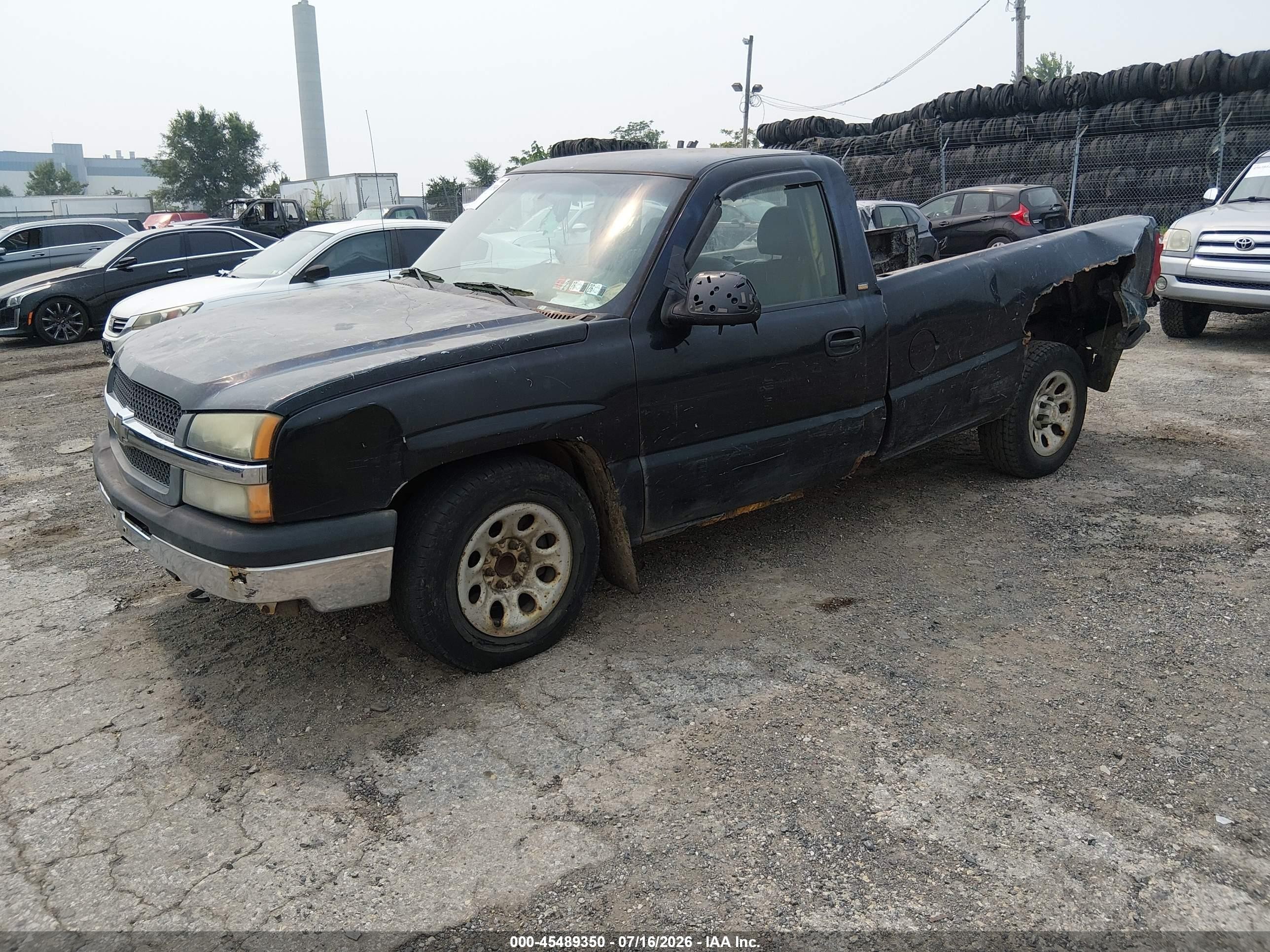 2005 Chevrolet Silverado 1500 Work Truck Black vin: 1GCEC14X25Z211231