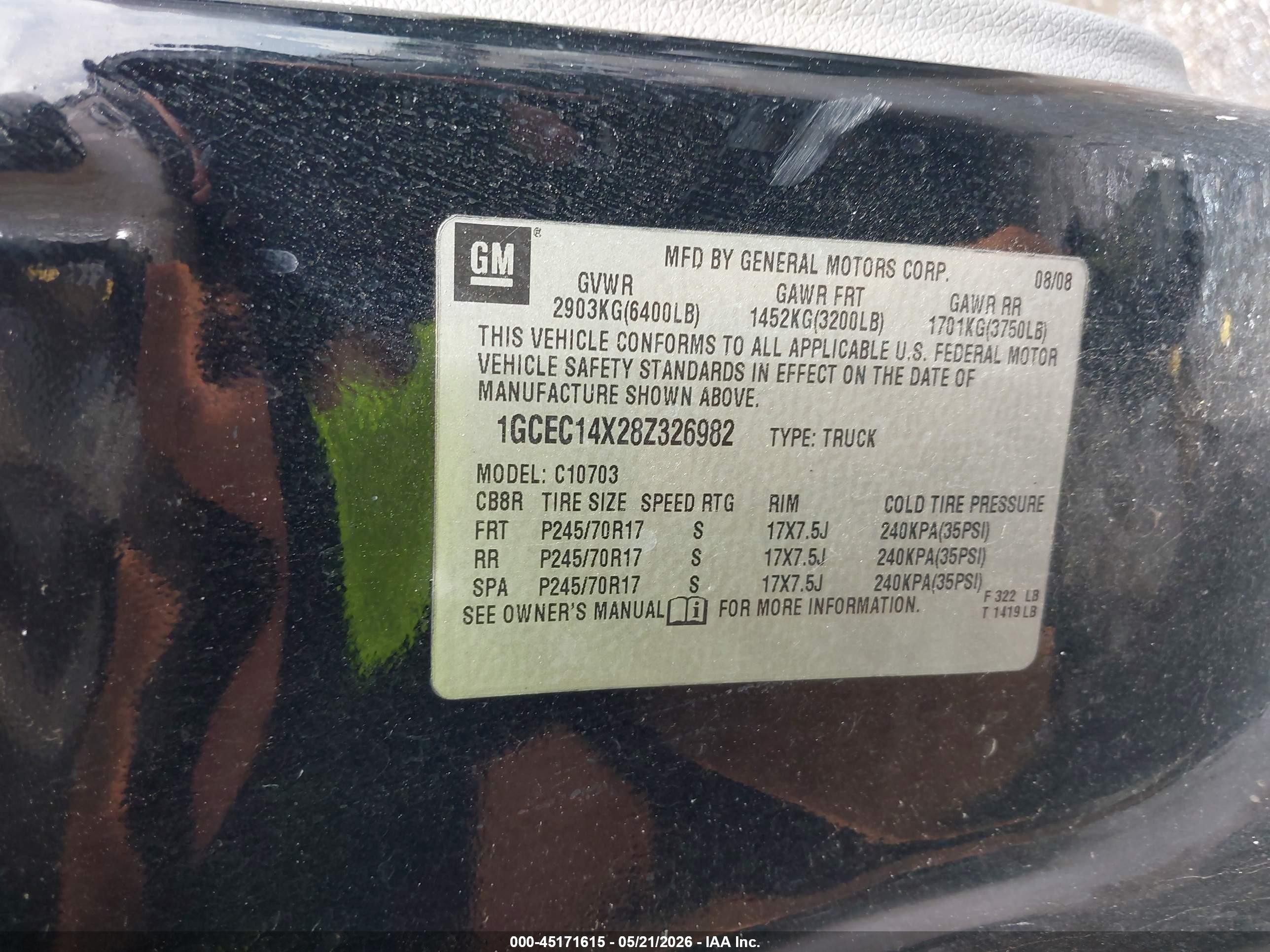2008 Chevrolet Silverado 1500 Work Truck Black vin: 1GCEC14X28Z326982