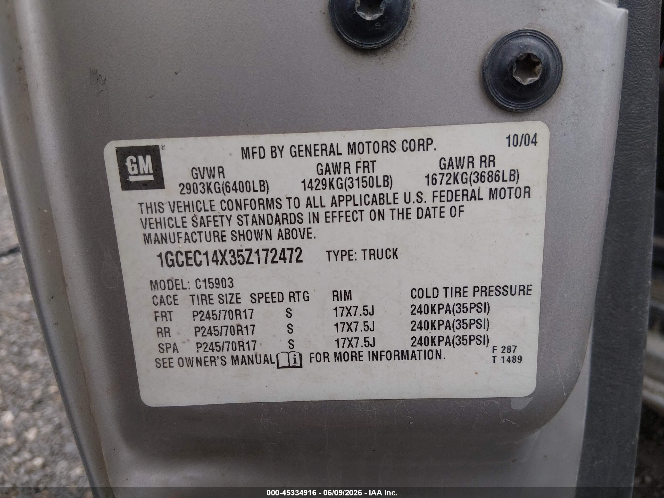 2005 Chevrolet Silverado 1500   Silver vin: 1GCEC14X35Z172472