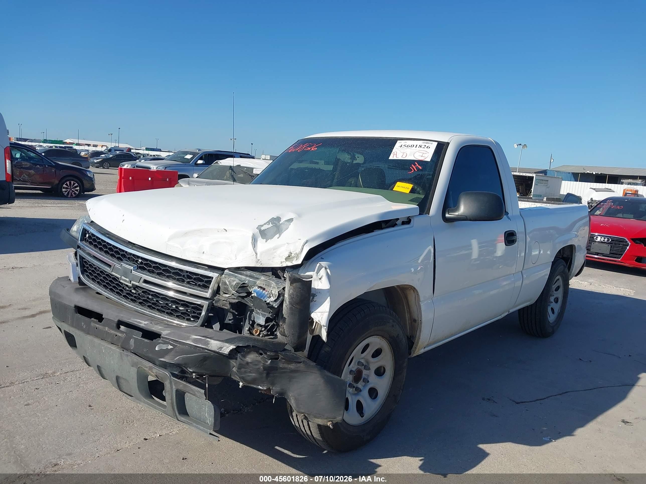 2007 Chevrolet Silverado 1500 Classic Work Truck White vin: 1GCEC14X37Z170420