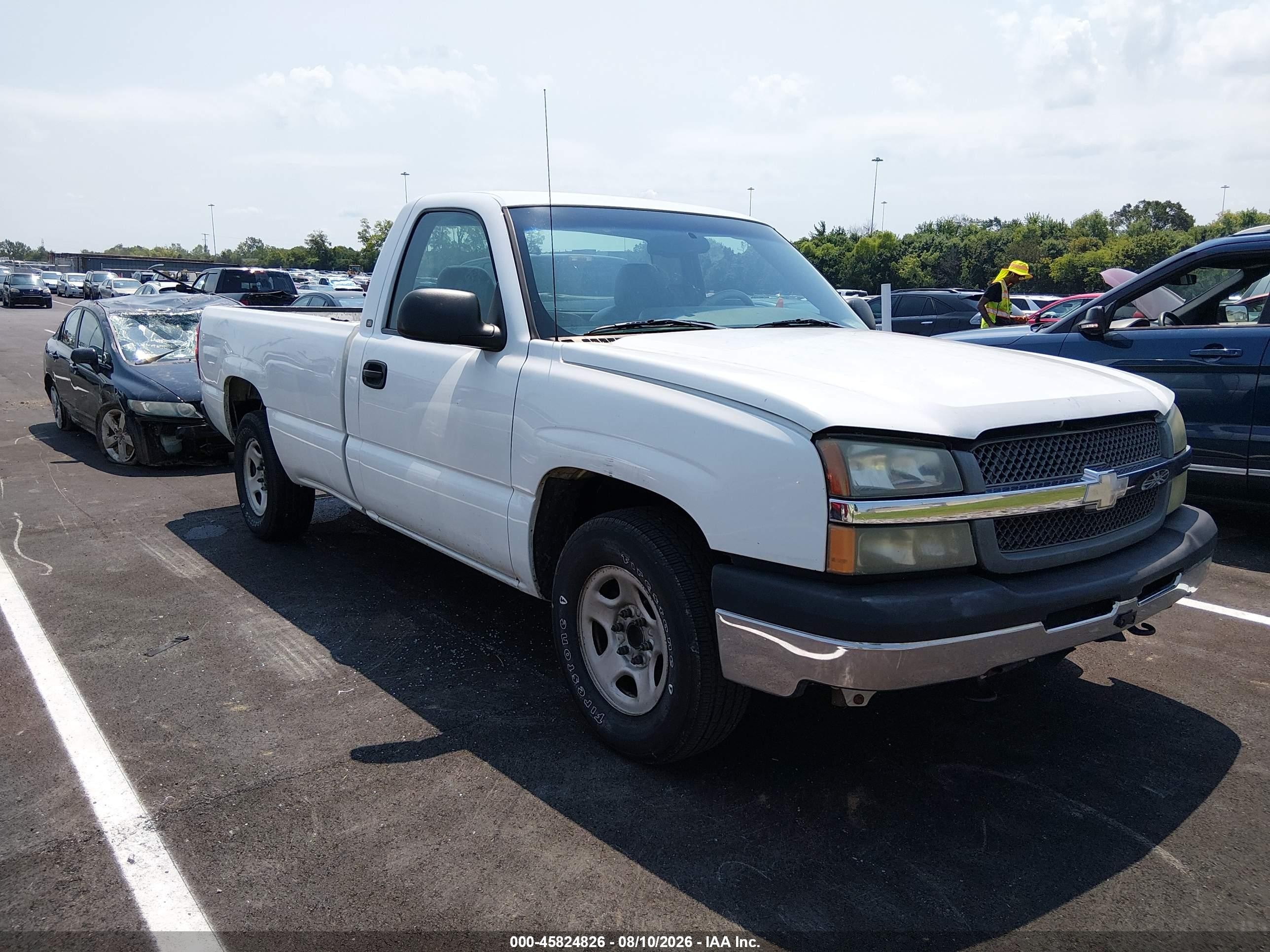 2003 Chevrolet Silverado 1500 Work Truck White vin: 1GCEC14X43Z214869