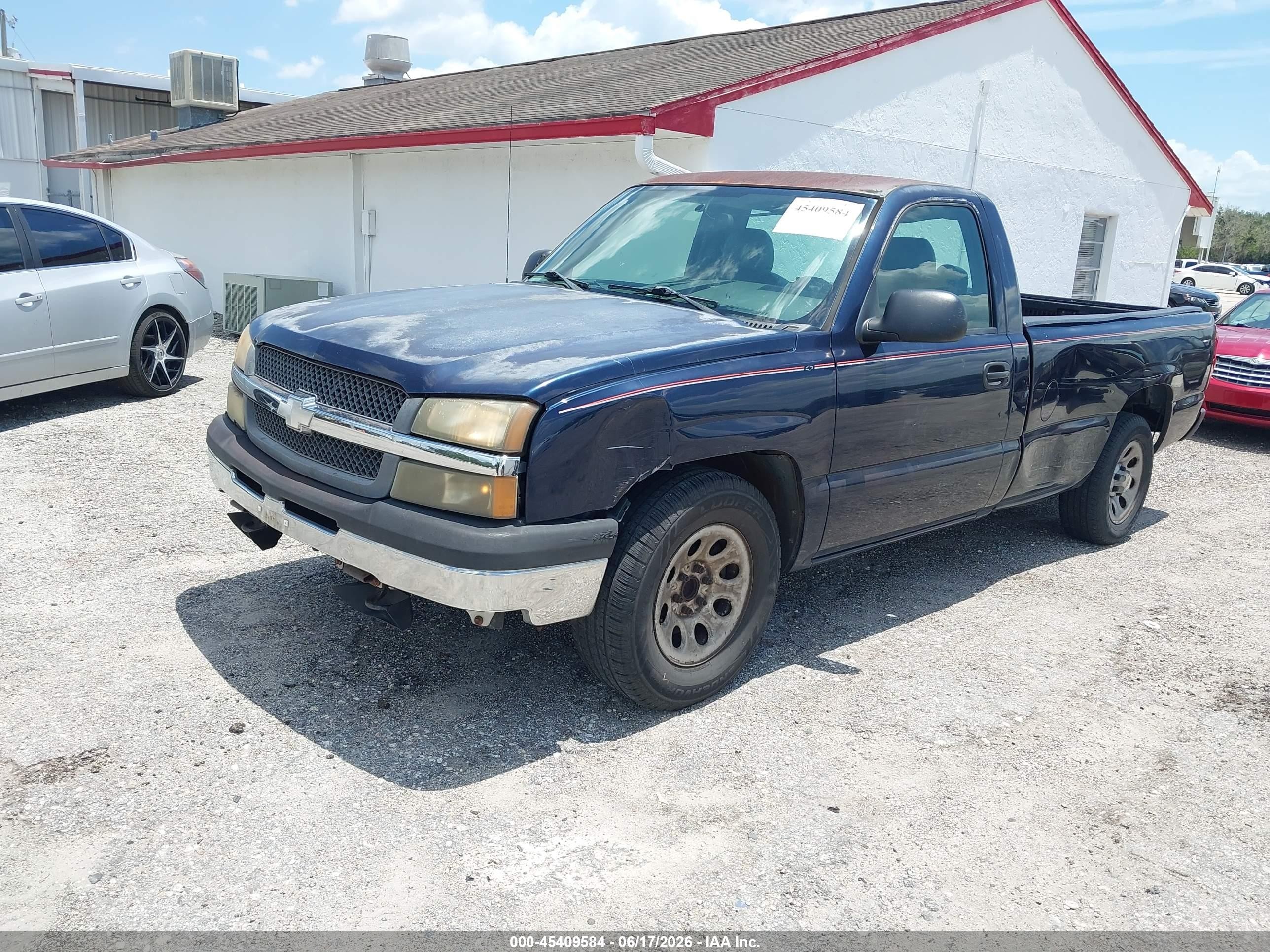 2005 Chevrolet Silverado 1500 Work Truck Blue vin: 1GCEC14X45Z144678