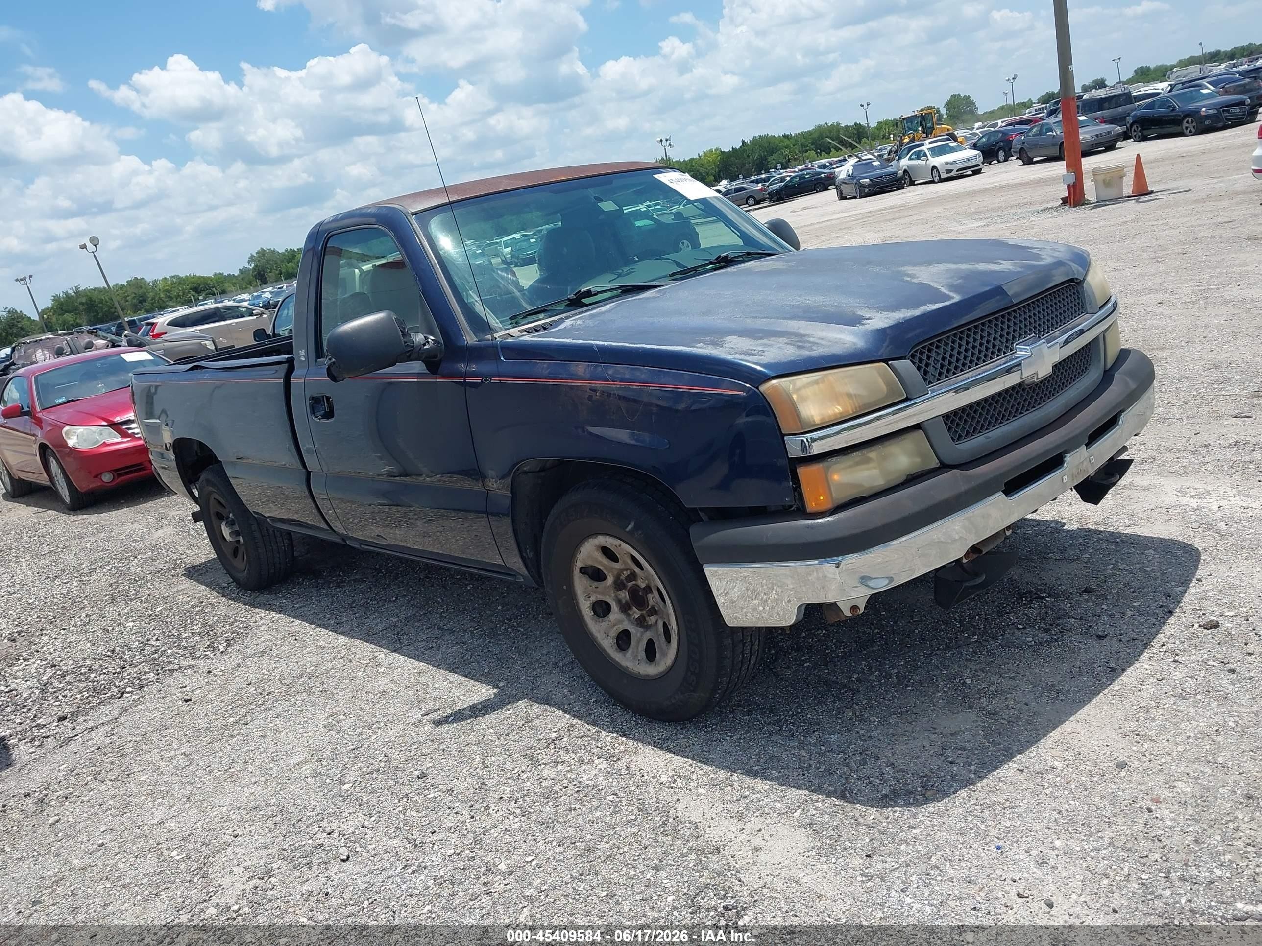 2005 Chevrolet Silverado 1500 Work Truck Blue vin: 1GCEC14X45Z144678