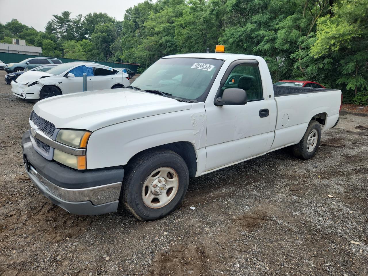 2003 Chevrolet Silverado C1500 White vin: 1GCEC14X53Z113629 Damage: Left Front Fender, Previous Repair, Substandard Repair