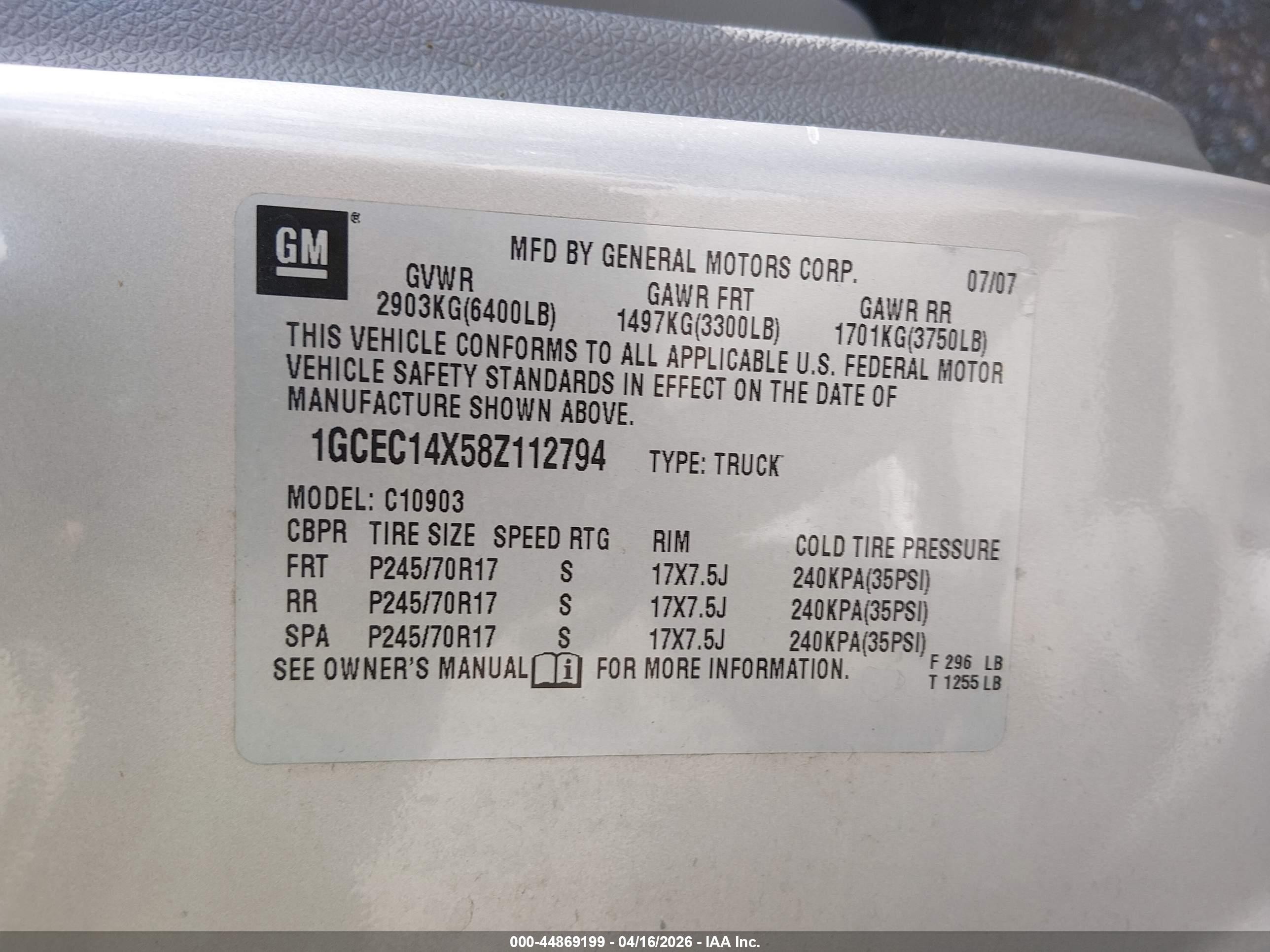 2008 Chevrolet Silverado 1500 Work Truck Silver vin: 1GCEC14X58Z112794
