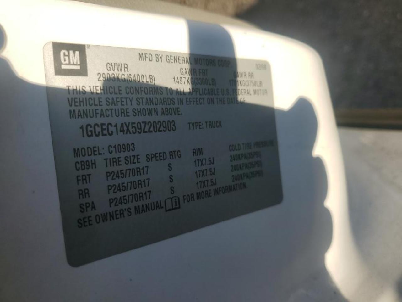 2009 Chevrolet Silverado C1500 White vin: 1GCEC14X59Z202903