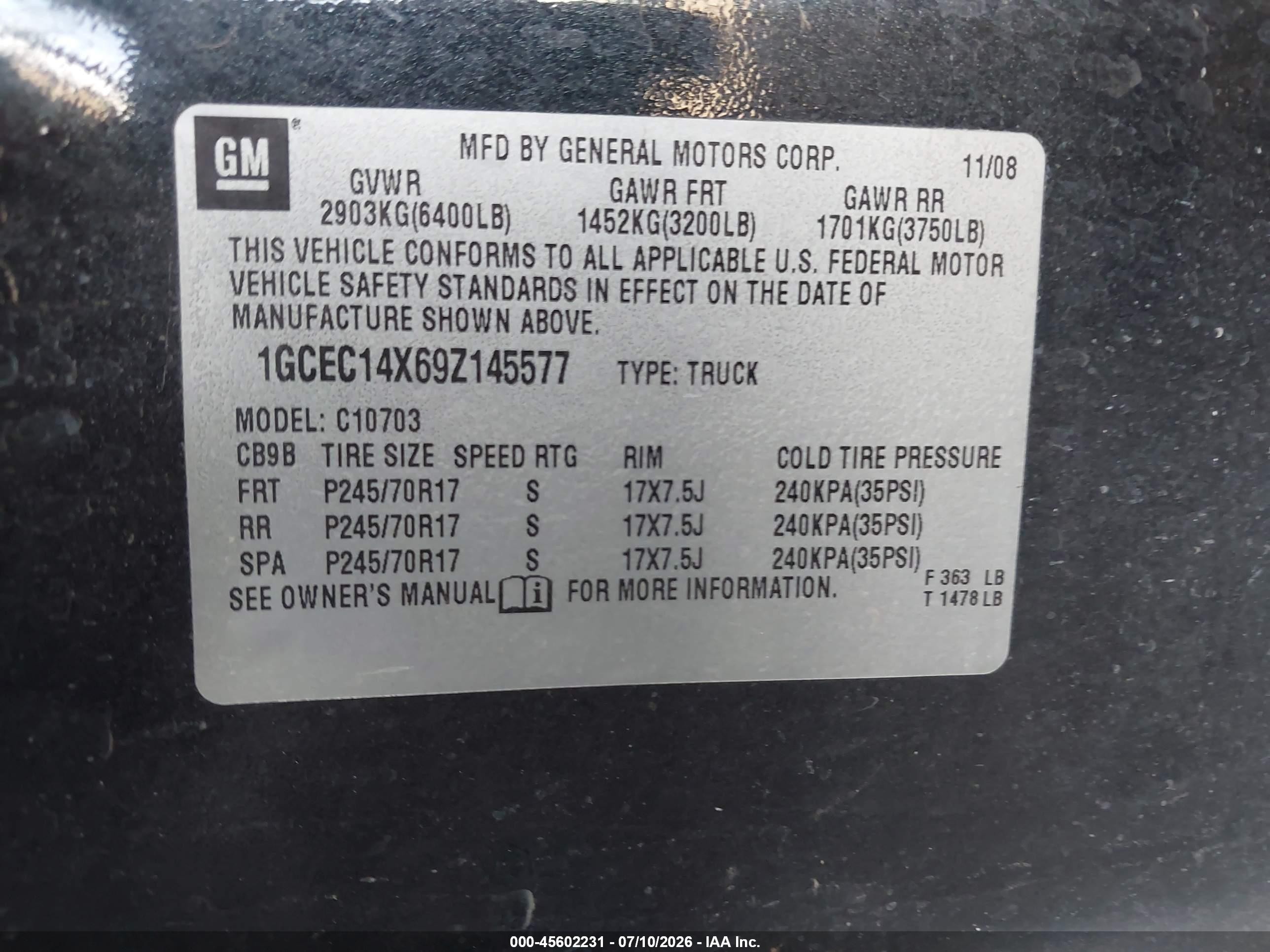 2009 Chevrolet Silverado 1500 Work Truck Black vin: 1GCEC14X69Z145577