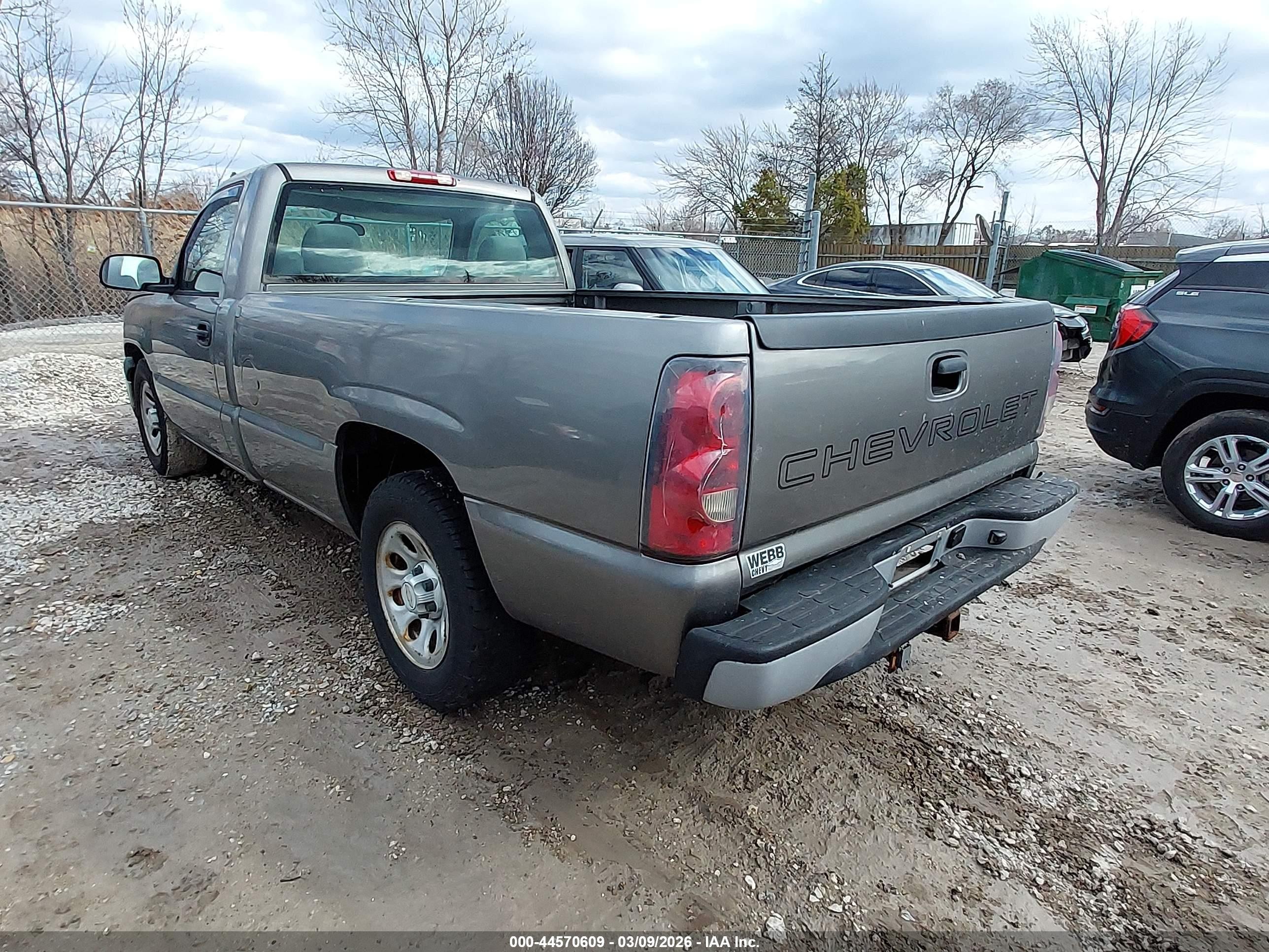 2006 Chevrolet Silverado 1500 Work Truck Gray vin: 1GCEC14X76Z102040