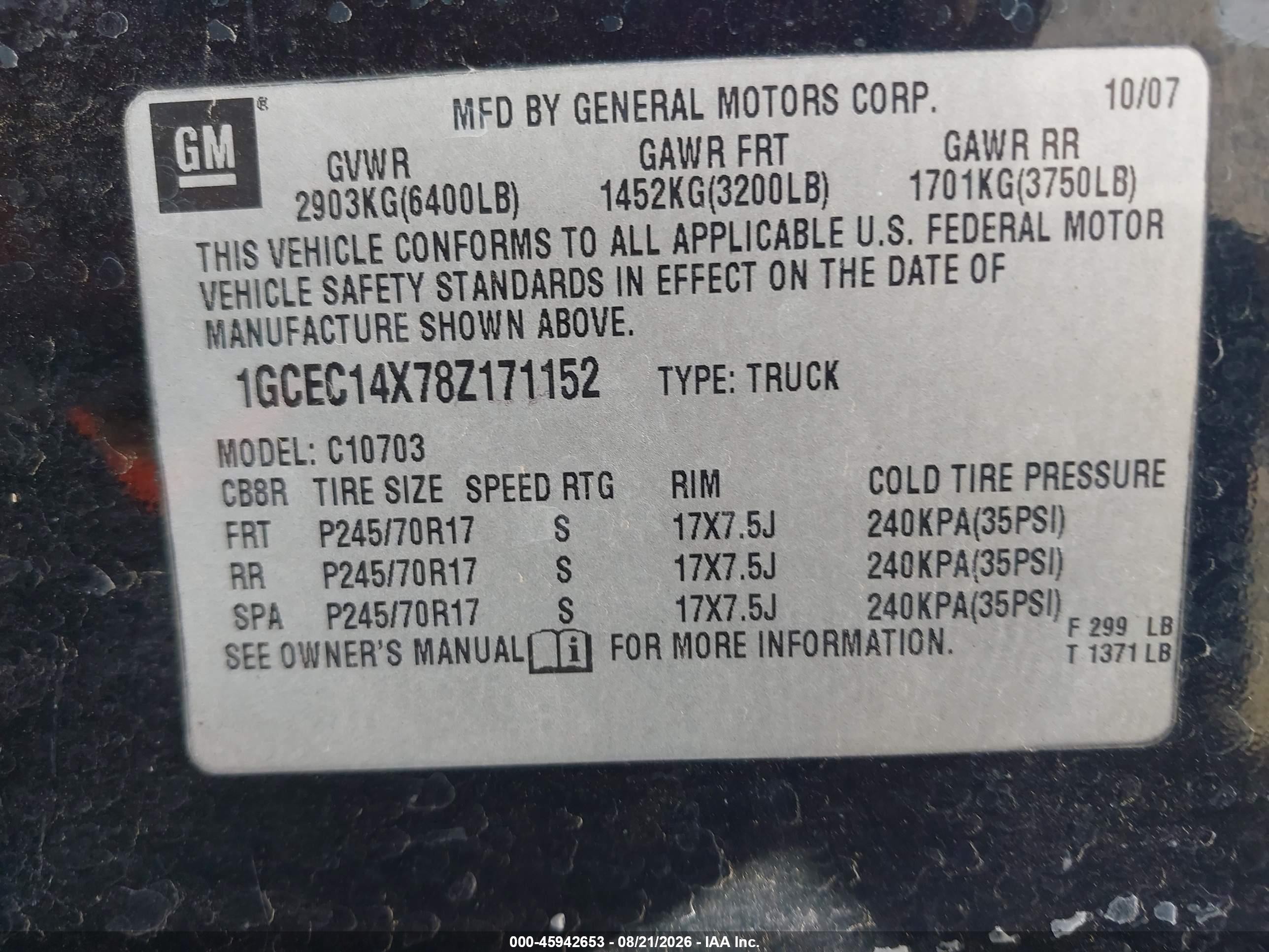 2008 Chevrolet Silverado 1500 Work Truck Black vin: 1GCEC14X78Z171152