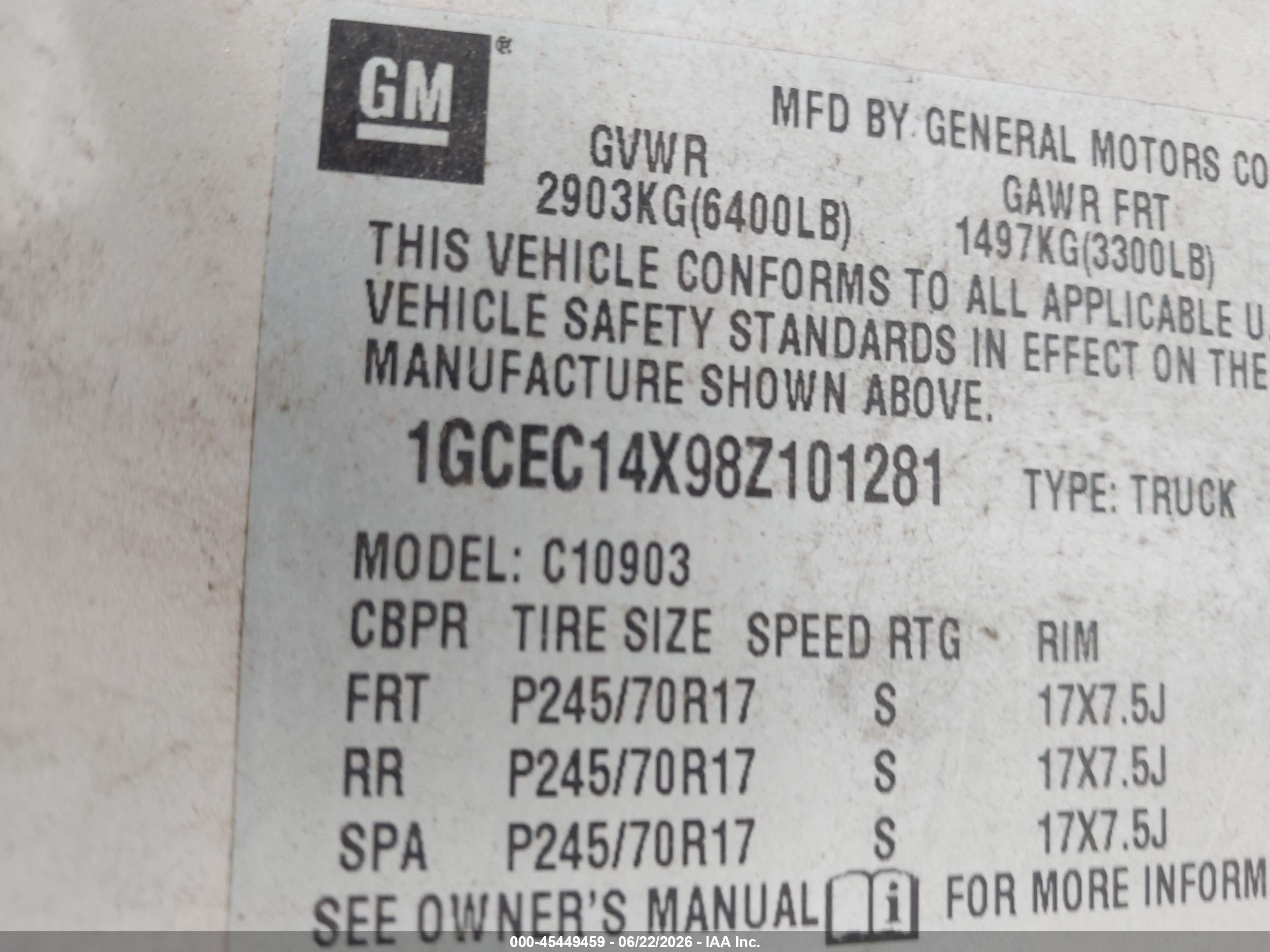 2008 Chevrolet Silverado 1500 Work Truck Pewter vin: 1GCEC14X98Z101281