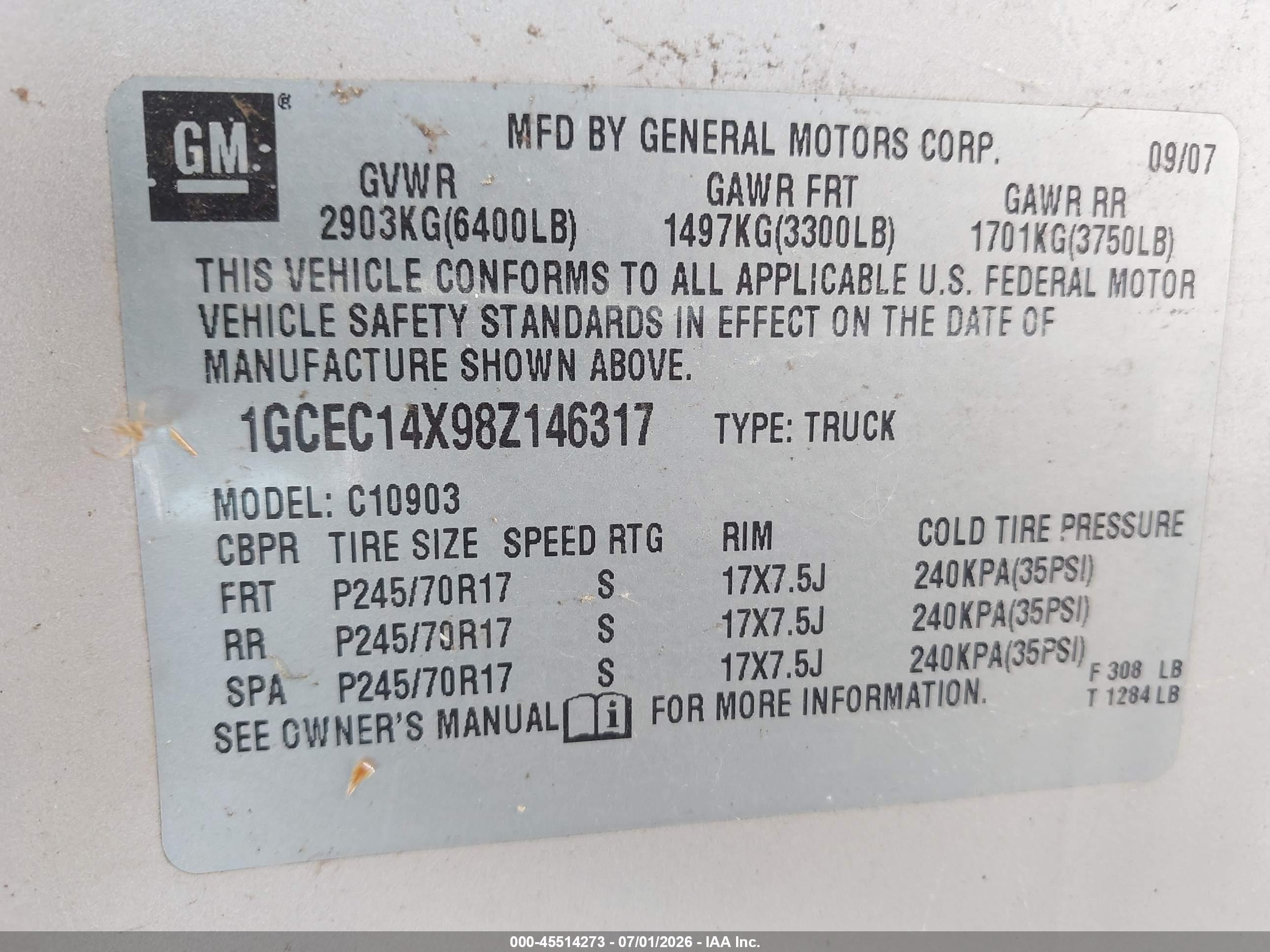 2008 Chevrolet Silverado 1500 Work Truck Champagne vin: 1GCEC14X98Z146317
