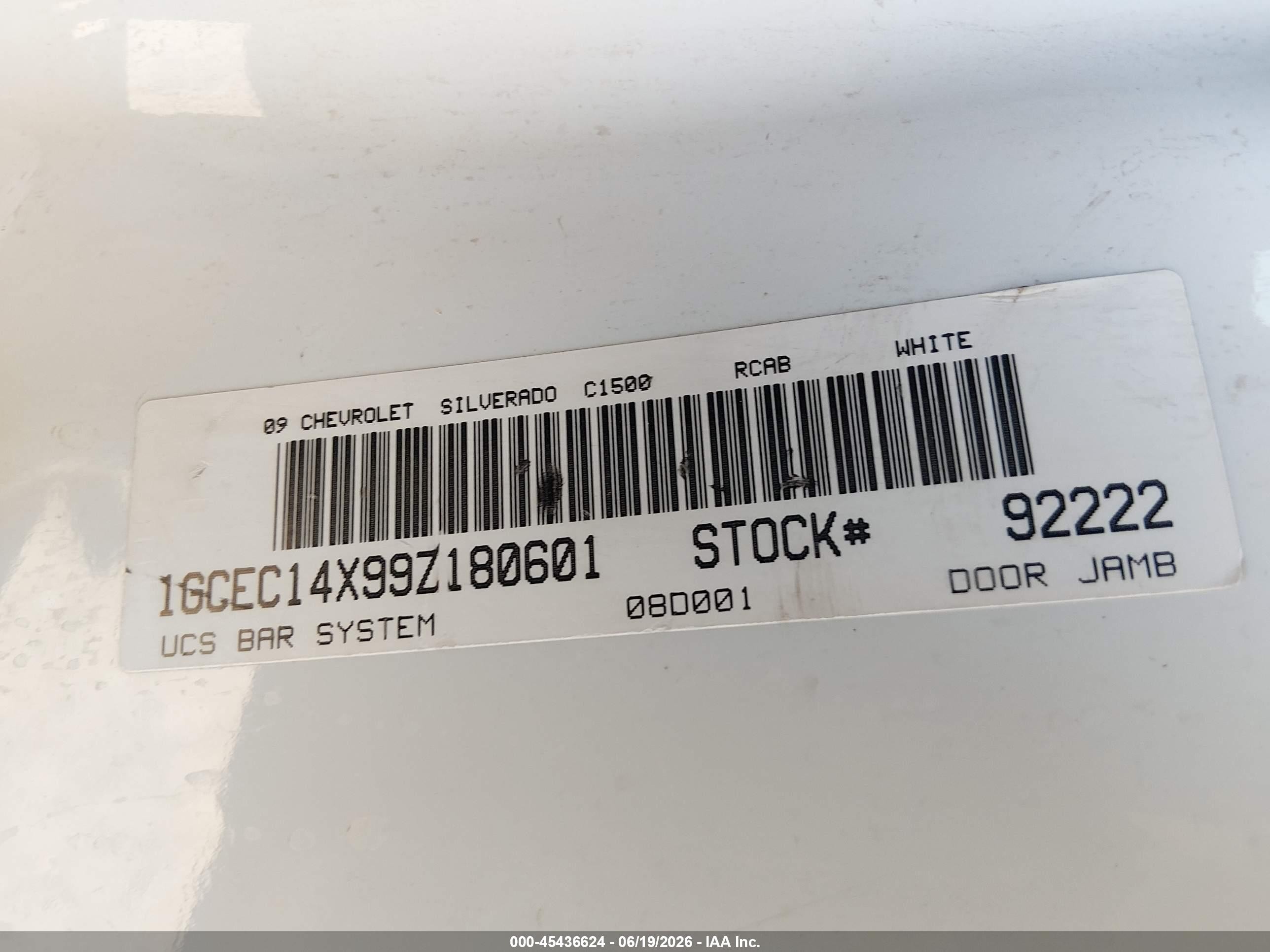 2009 Chevrolet Silverado 1500 Work Truck White vin: 1GCEC14X99Z180601
