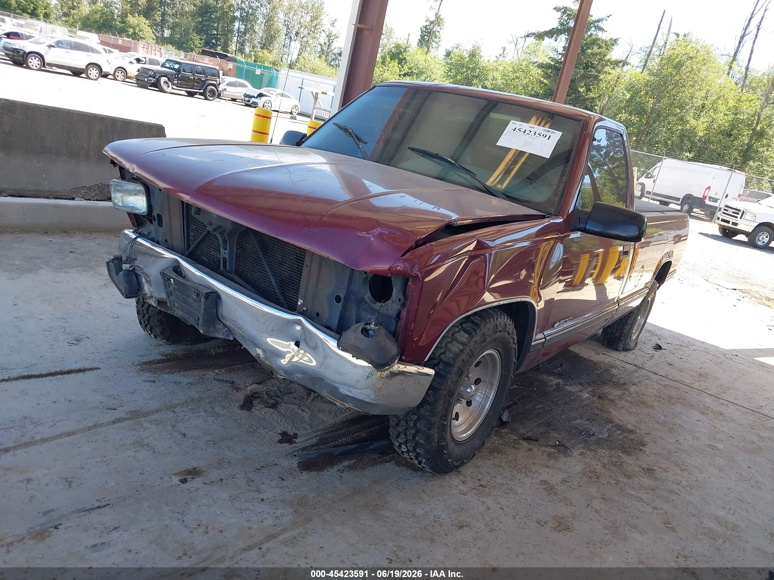 1995 Chevrolet Gmt-400 C1500 Maroon vin: 1GCEC14Z3SZ187356