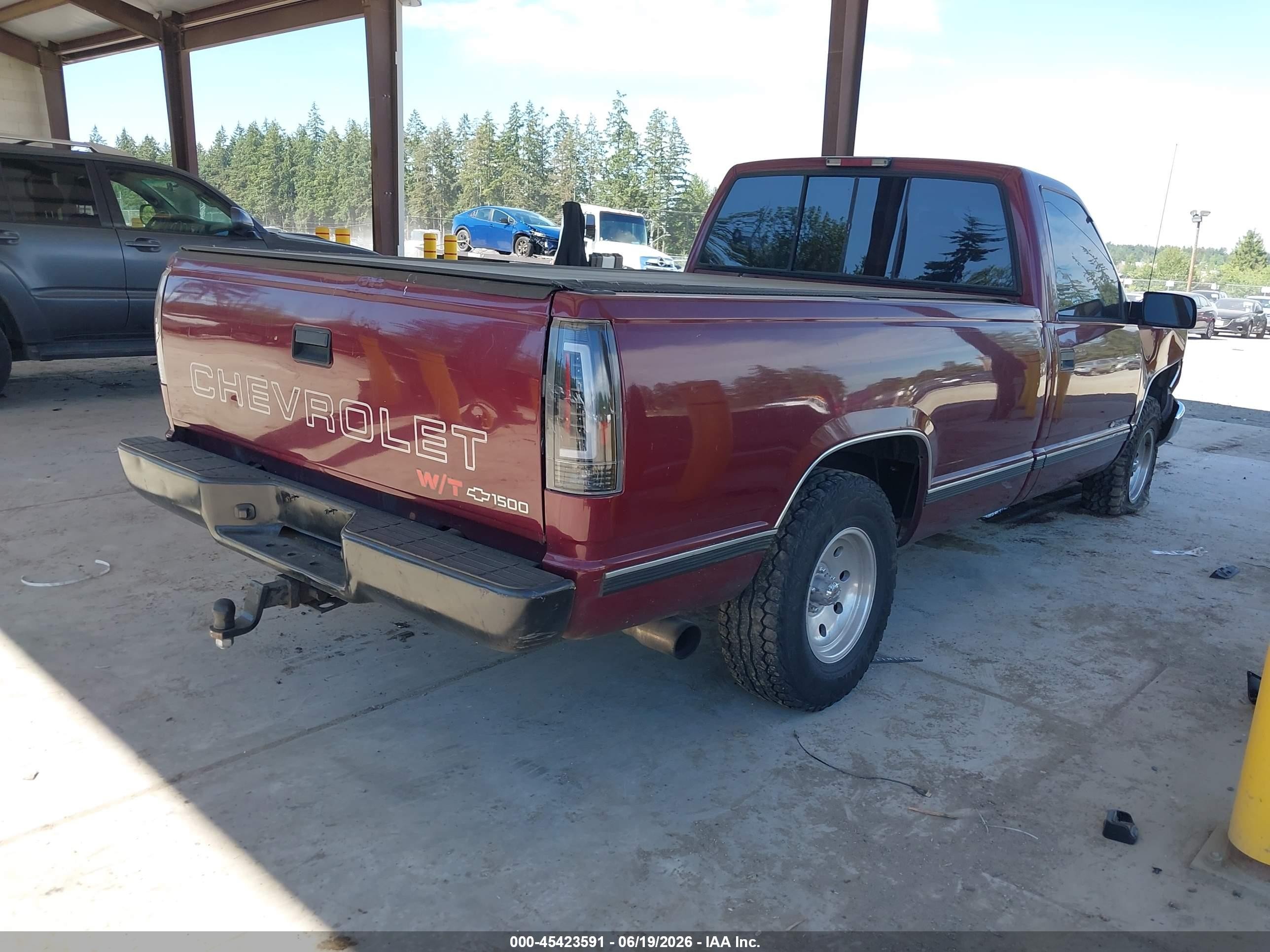 1995 Chevrolet Gmt-400 C1500 Maroon vin: 1GCEC14Z3SZ187356