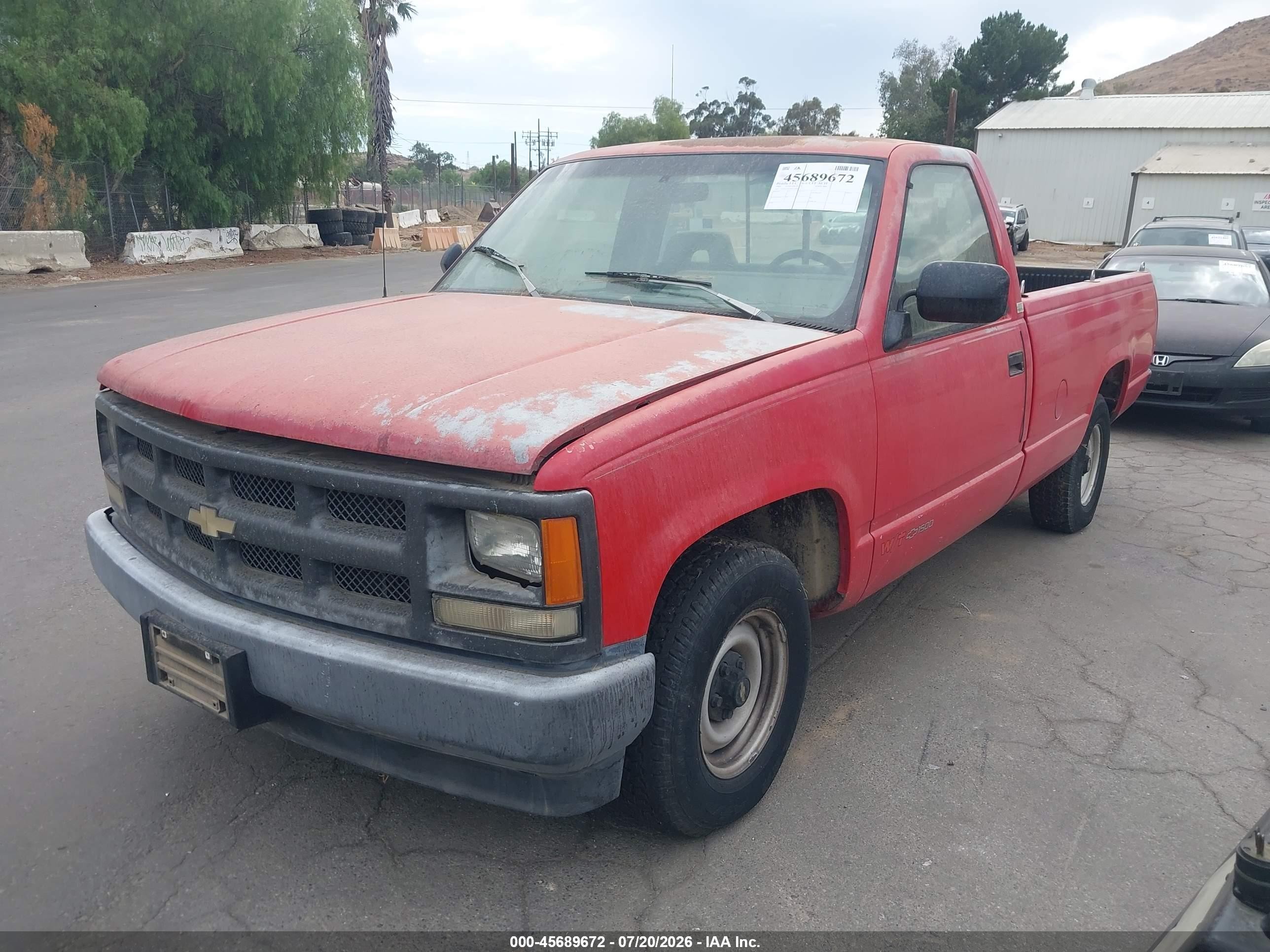 1993 Chevrolet Gmt-400 C1500 Red vin: 1GCEC14Z4PE210061
