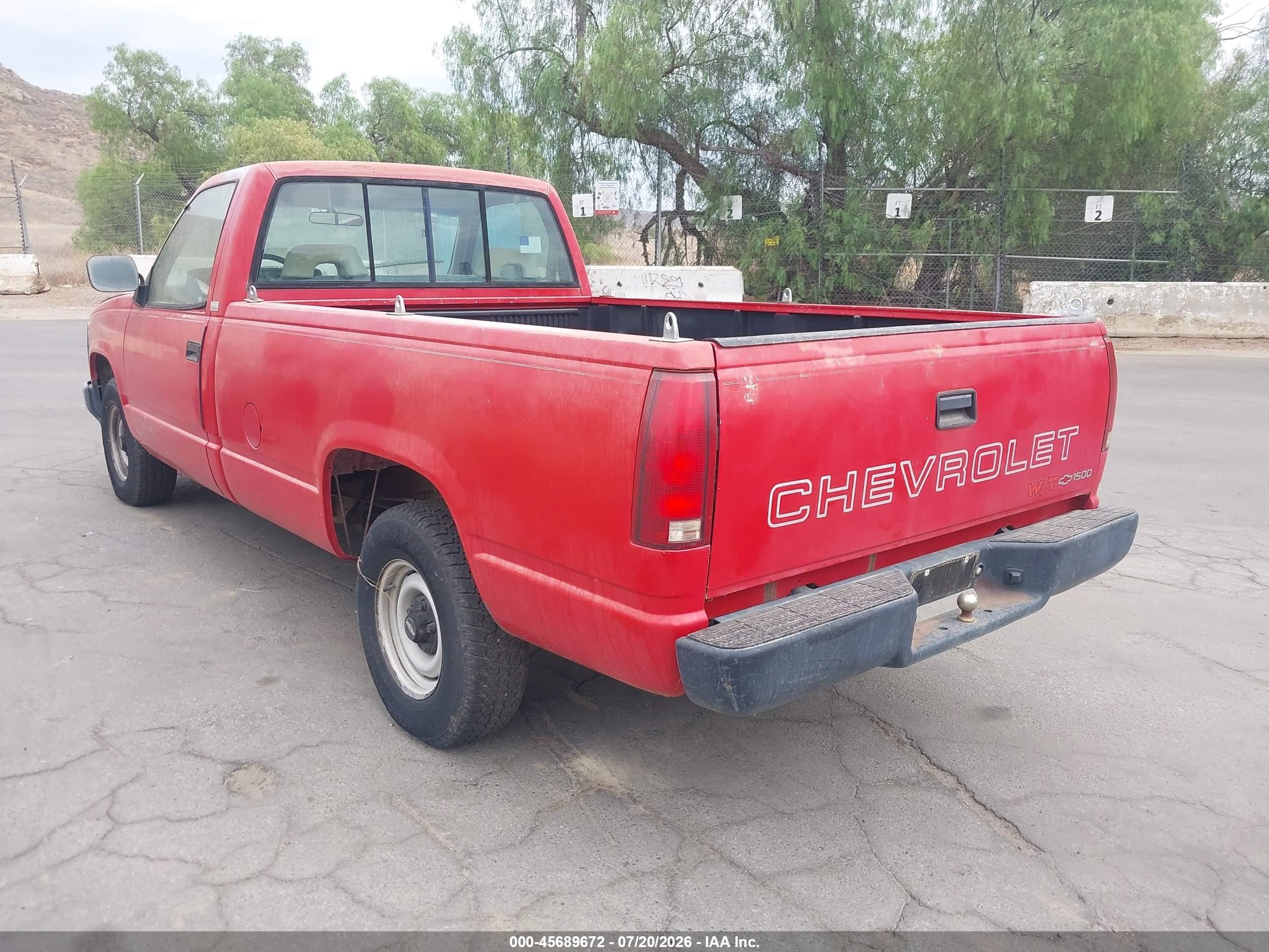 1993 Chevrolet Gmt-400 C1500 Red vin: 1GCEC14Z4PE210061