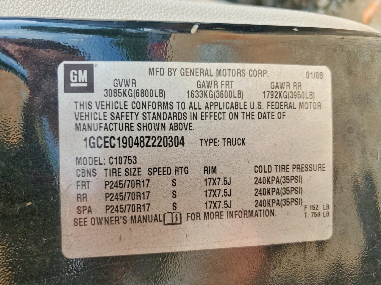 2008 Chevrolet Silverado C1500 Black vin: 1GCEC19048Z220304