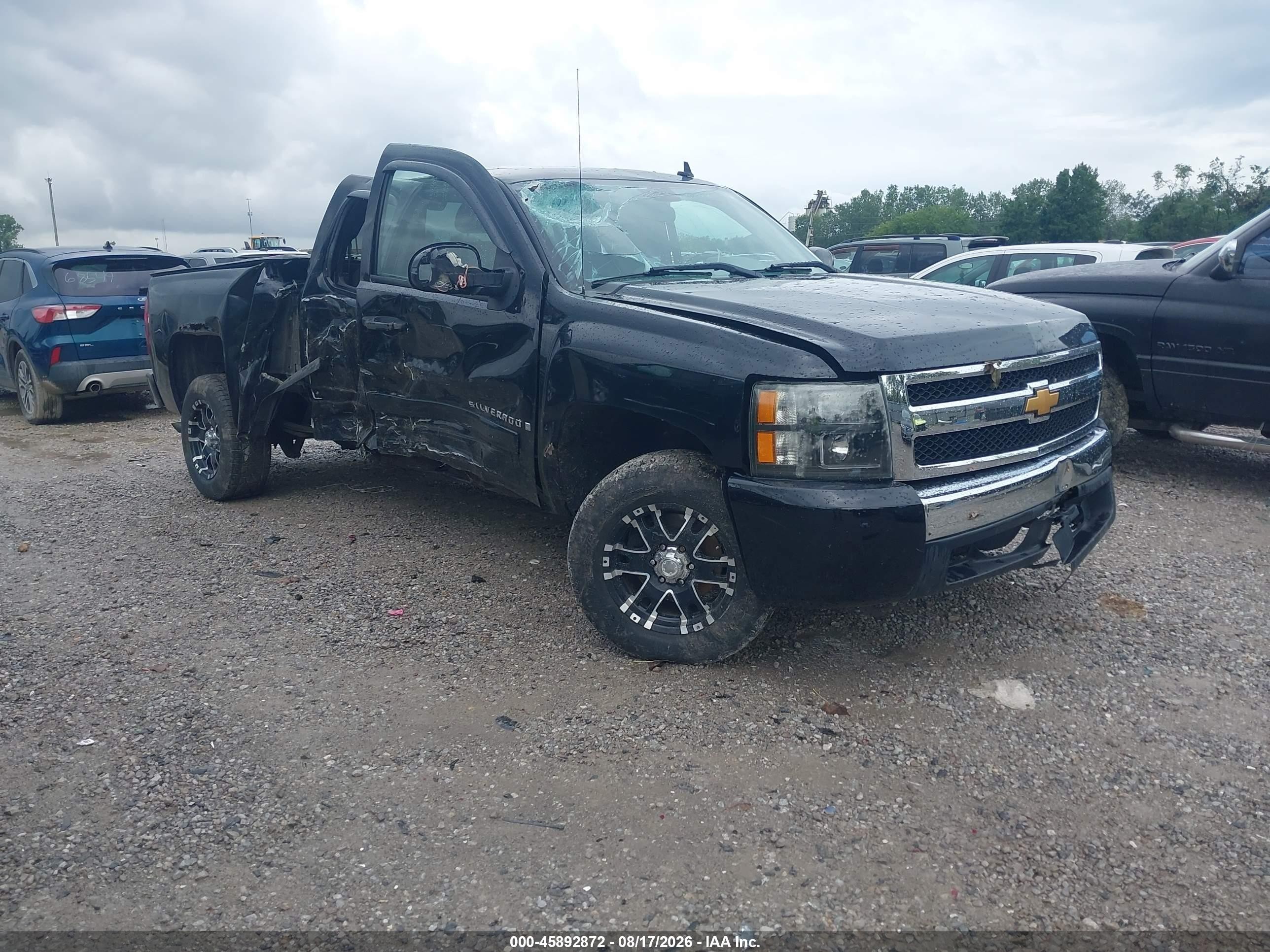 2008 Chevrolet Silverado 1500 Ls Black vin: 1GCEC19C58Z332572