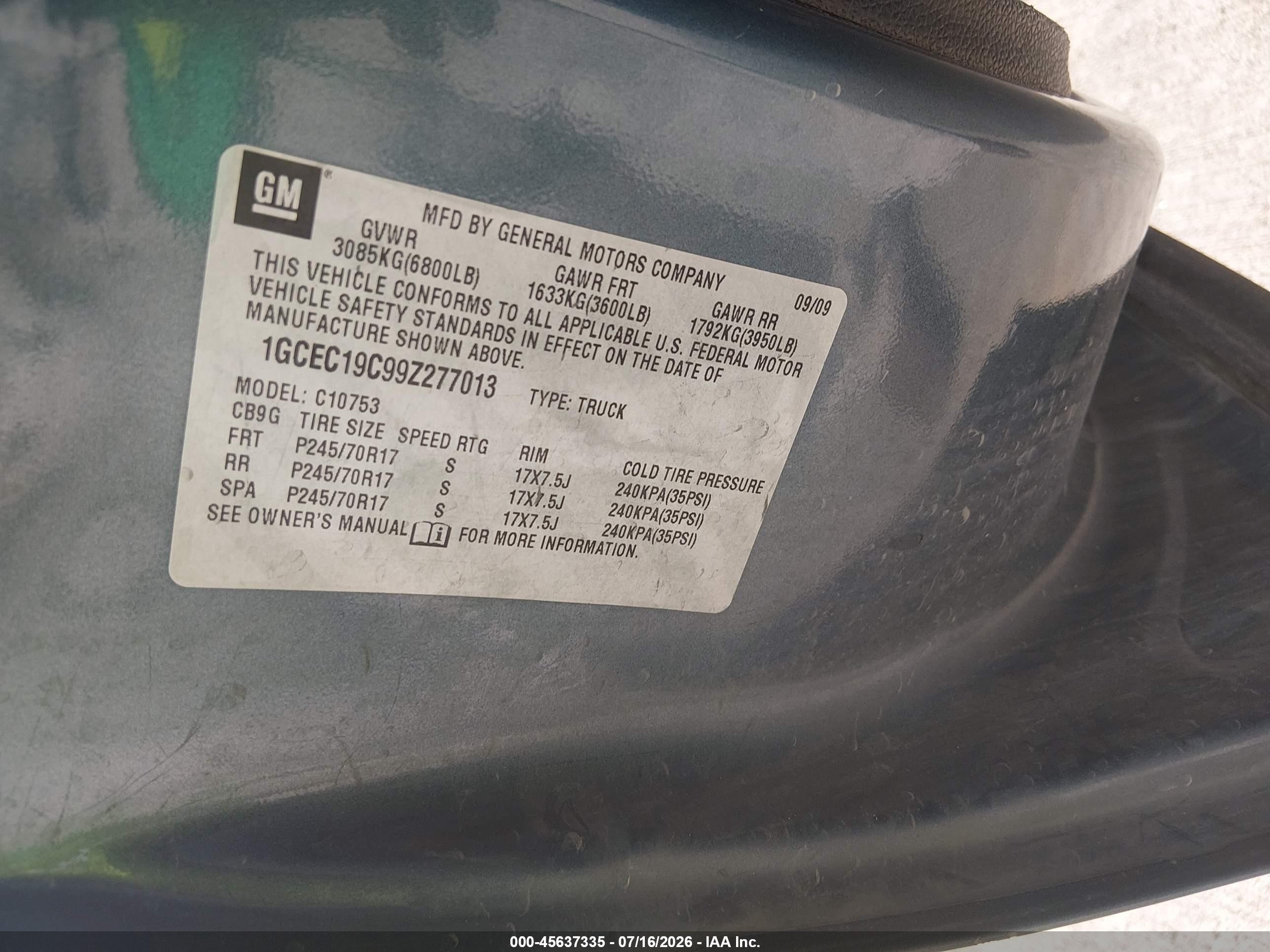 2009 Chevrolet Silverado 1500 Ls Gray vin: 1GCEC19C99Z277013