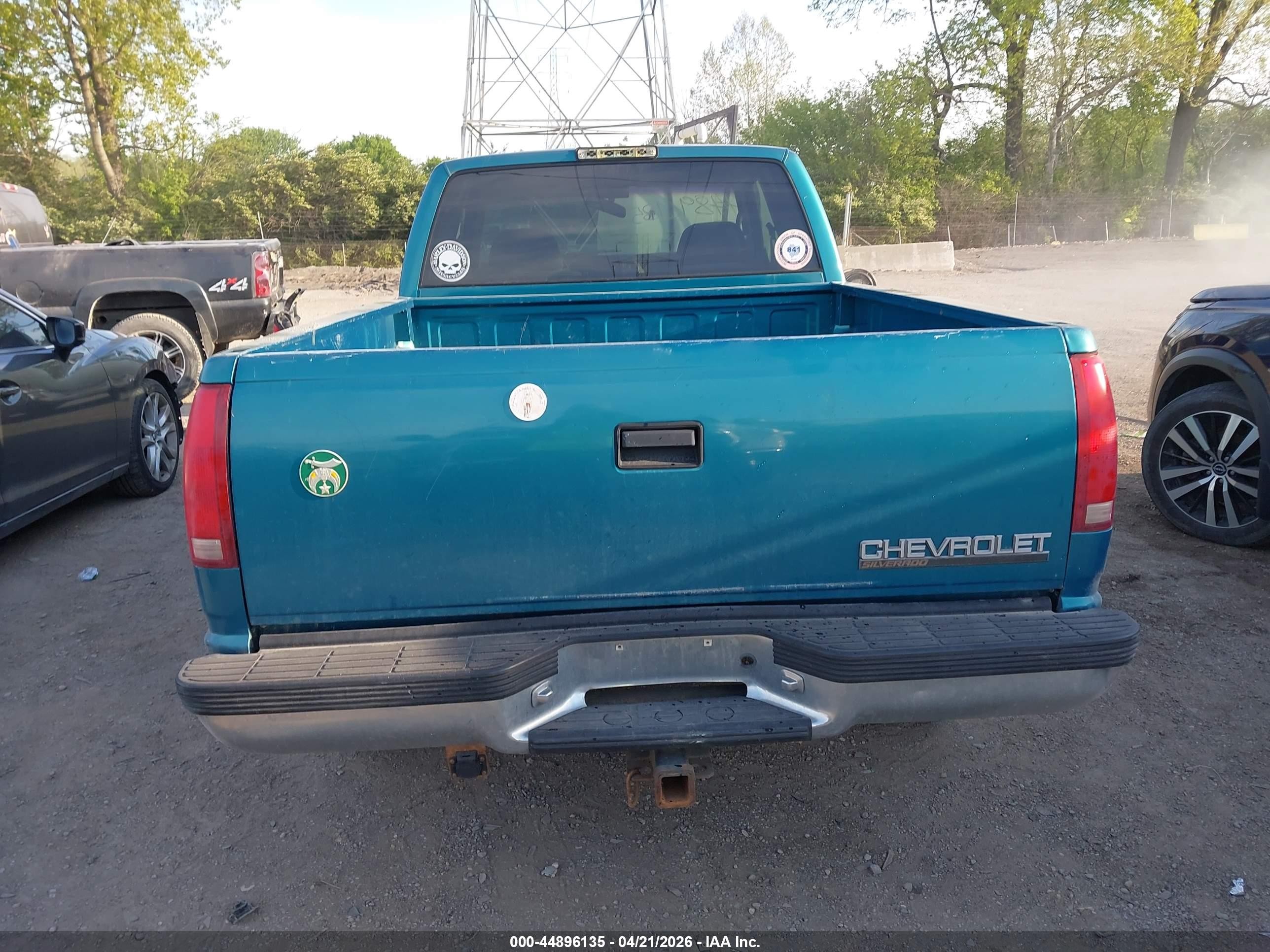 1998 Chevrolet C1500 Fleetside/sportside Бирюзовый vin: 1GCEC19M5WE235630