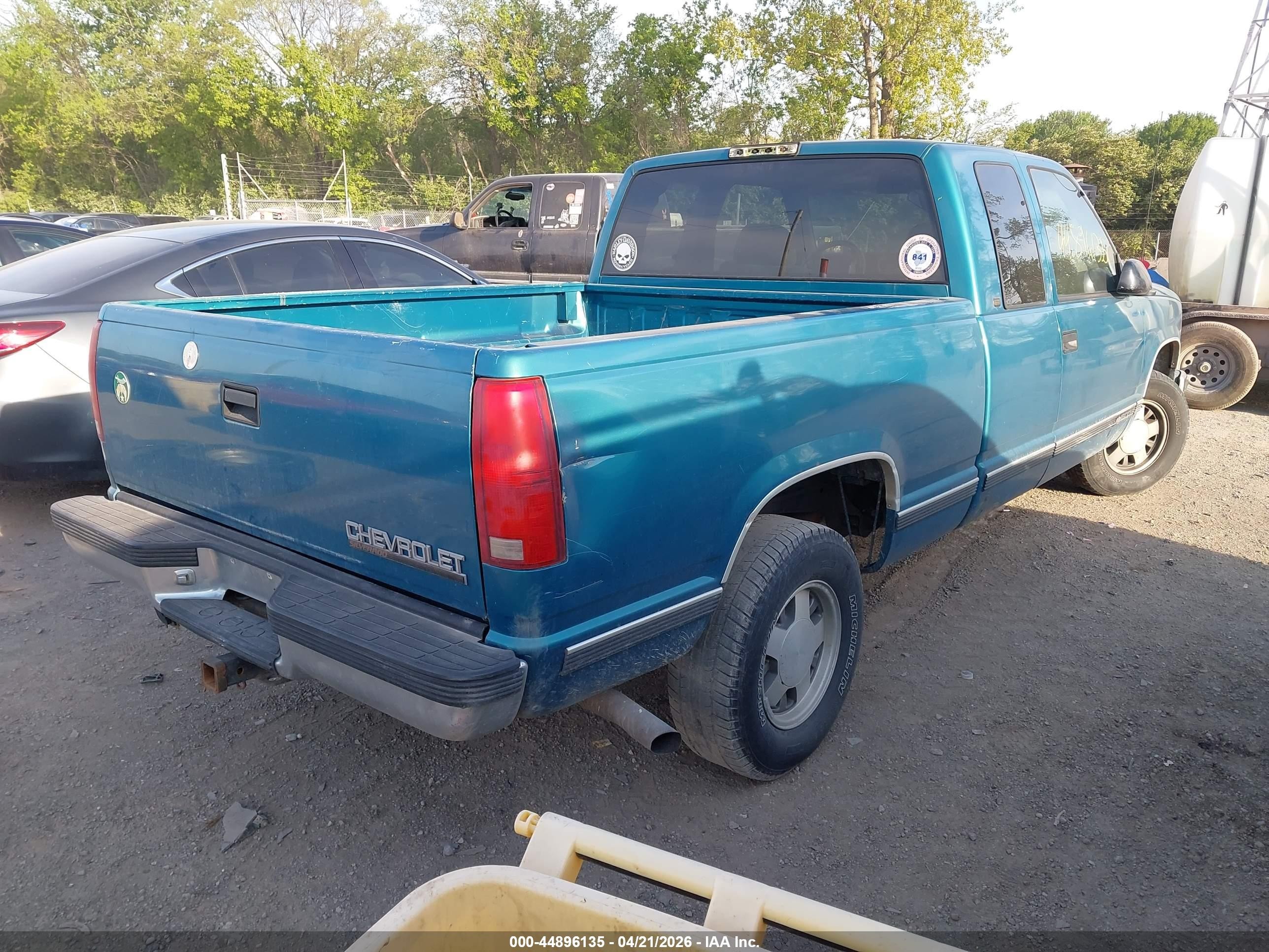 1998 Chevrolet C1500 Fleetside/sportside Бирюзовый vin: 1GCEC19M5WE235630
