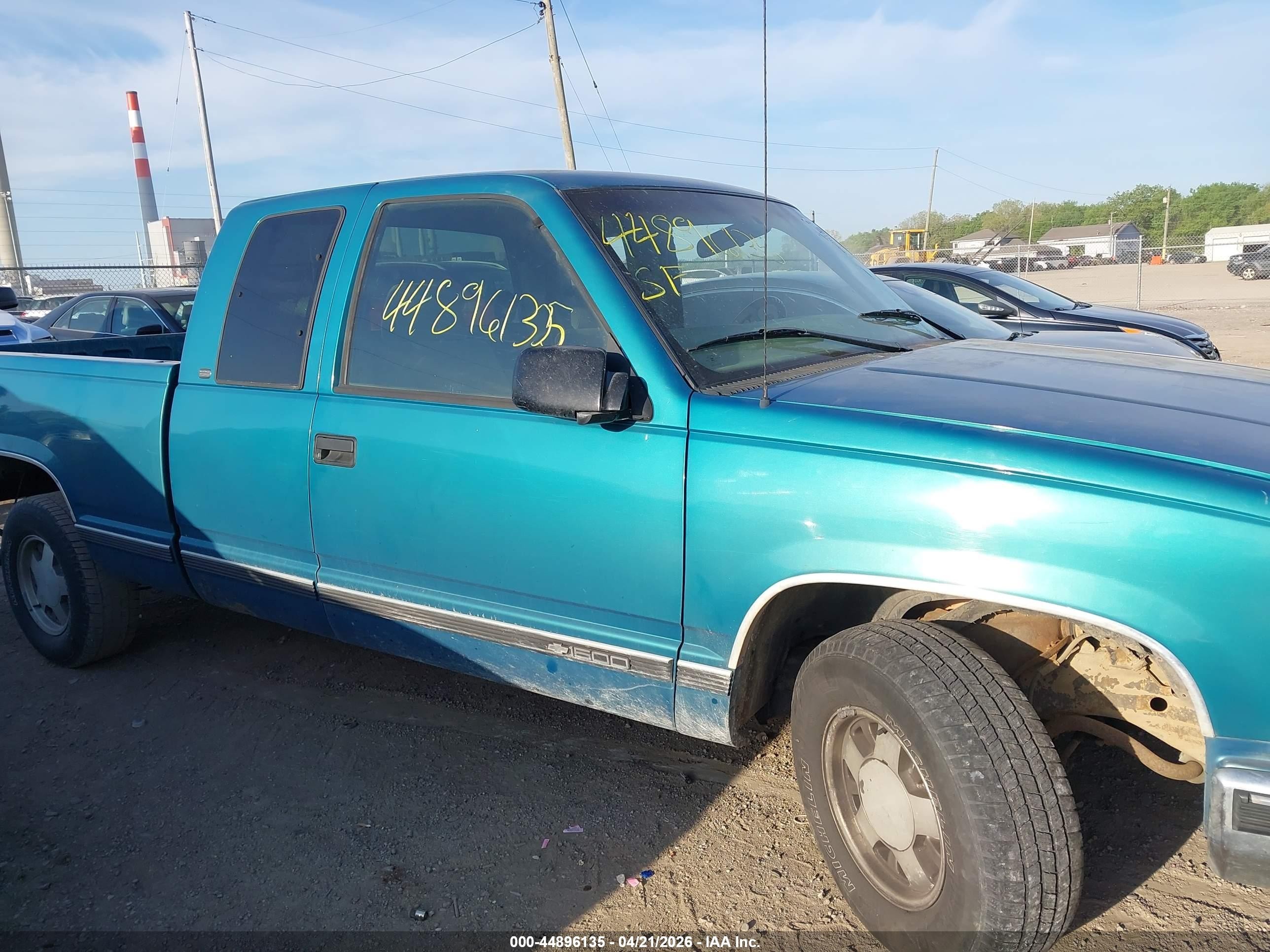1998 Chevrolet C1500 Fleetside/sportside Бирюзовый vin: 1GCEC19M5WE235630
