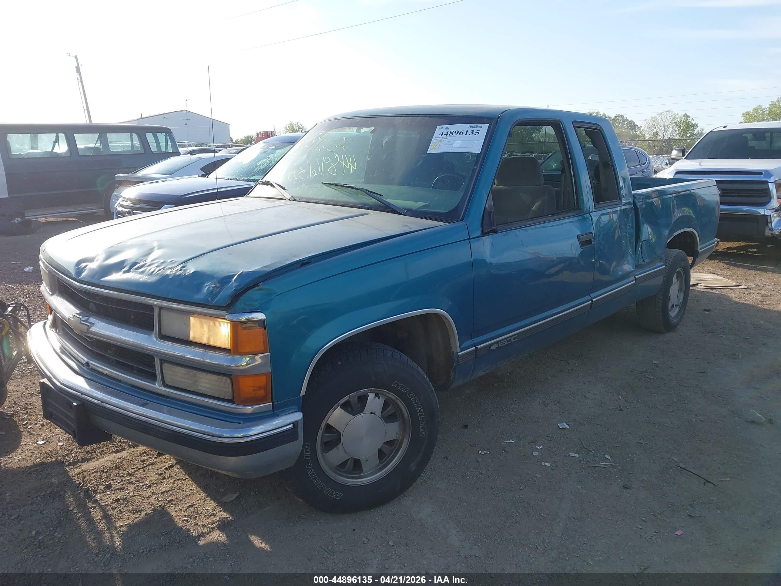 1998 Chevrolet C1500 Fleetside/sportside Бирюзовый vin: 1GCEC19M5WE235630
