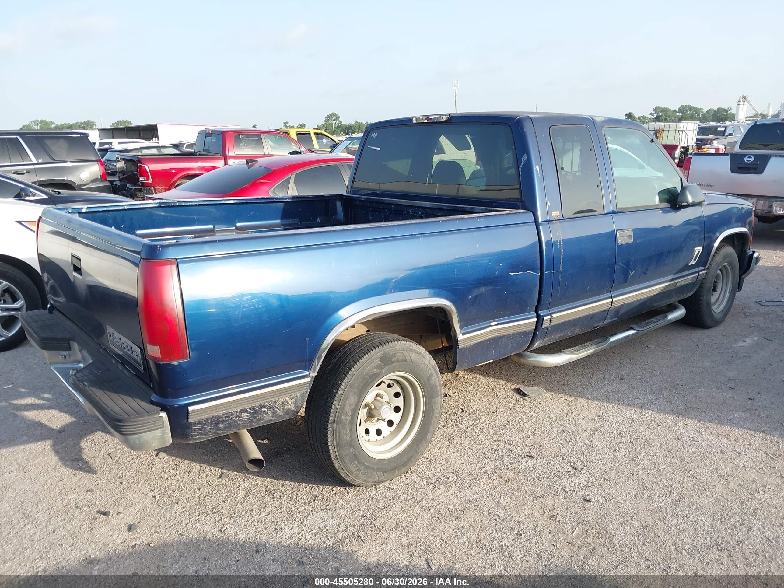 1998 Chevrolet C/k 1500 Fleetside Blue vin: 1GCEC19M9WR158267