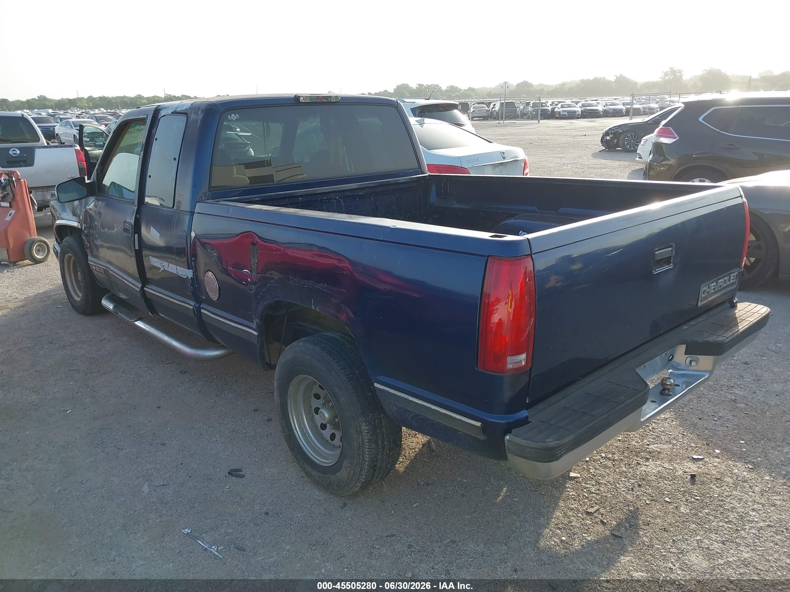 1998 Chevrolet C/k 1500 Fleetside Blue vin: 1GCEC19M9WR158267