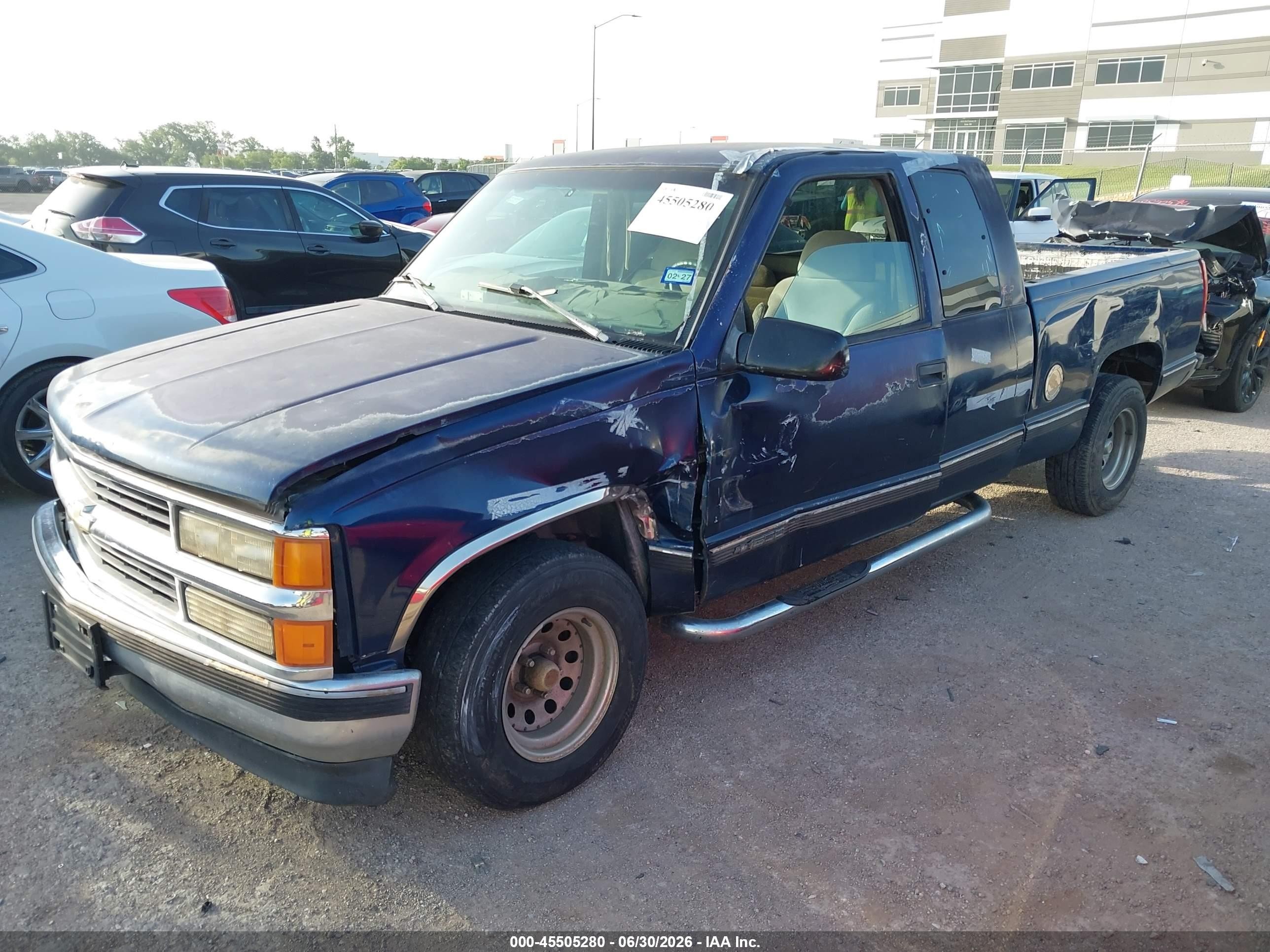 1998 Chevrolet C/k 1500 Fleetside Blue vin: 1GCEC19M9WR158267