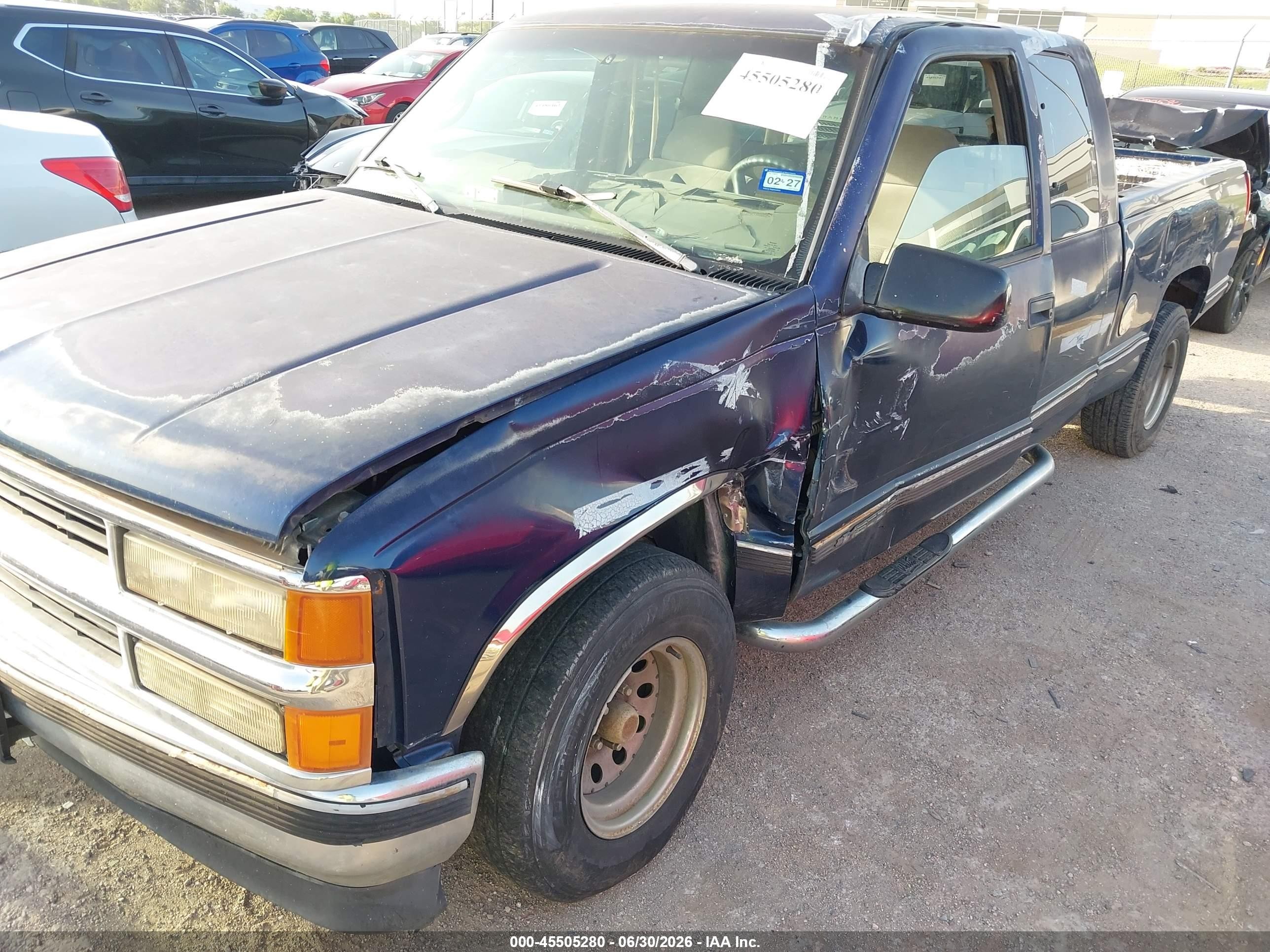 1998 Chevrolet C/k 1500 Fleetside Blue vin: 1GCEC19M9WR158267
