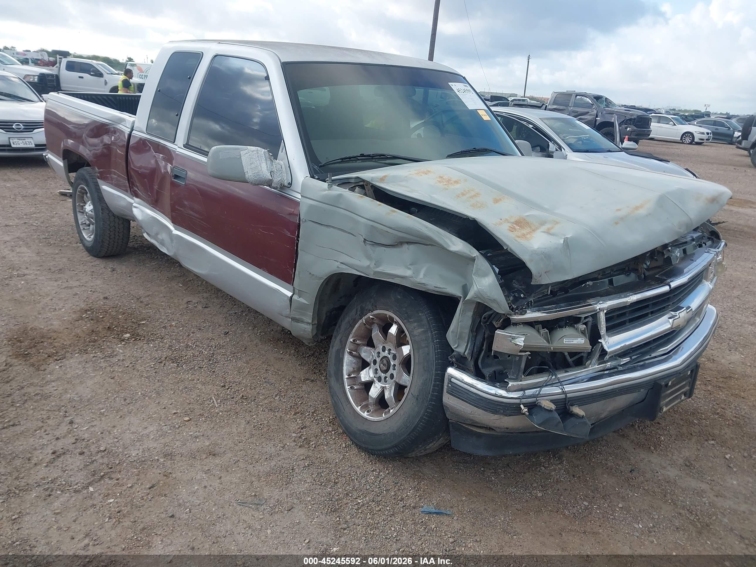 1997 Chevrolet C1500 Fleetside Burgundy vin: 1GCEC19R6VE220709