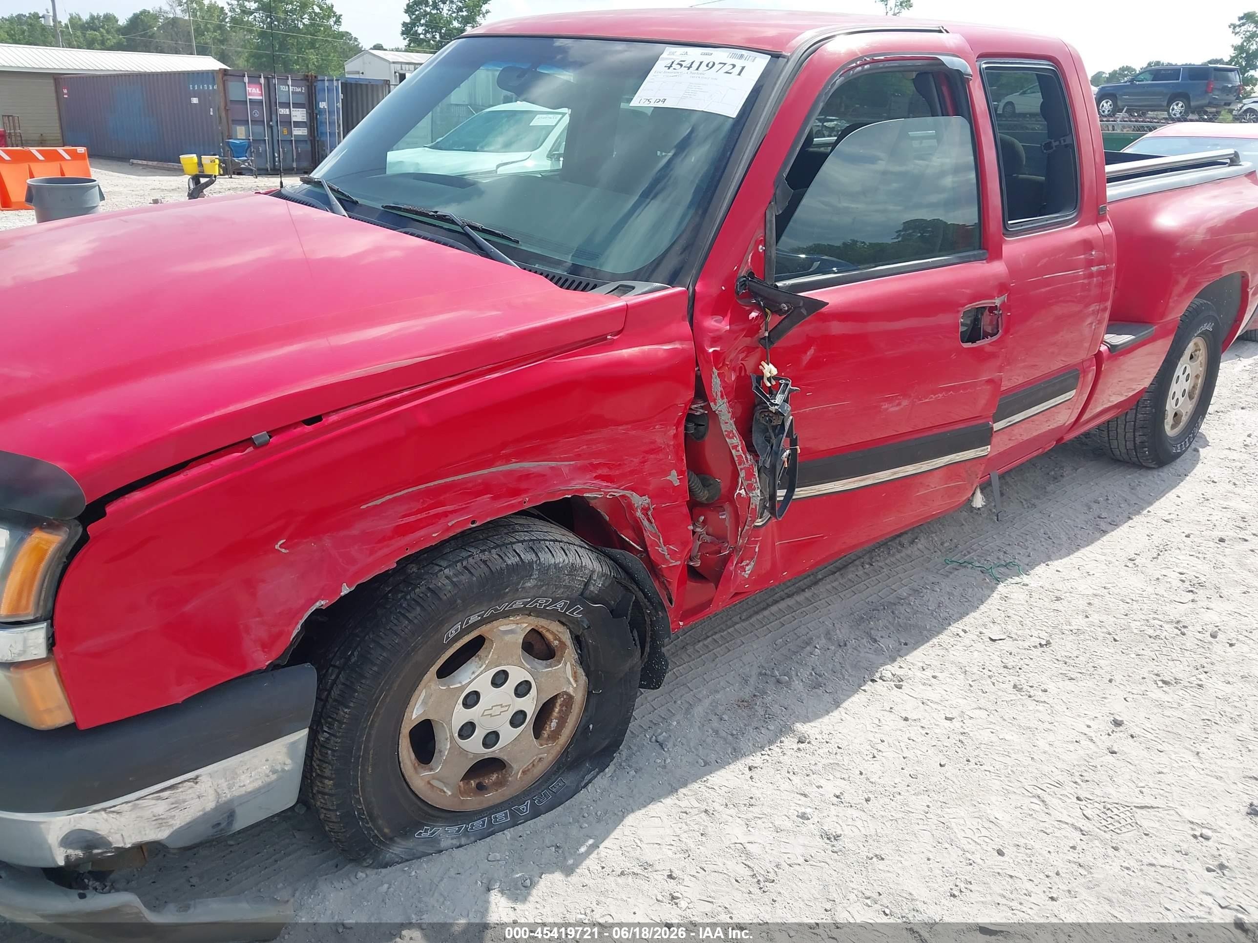 2003 Chevrolet Silverado 1500 Ls Red vin: 1GCEC19T13Z294220