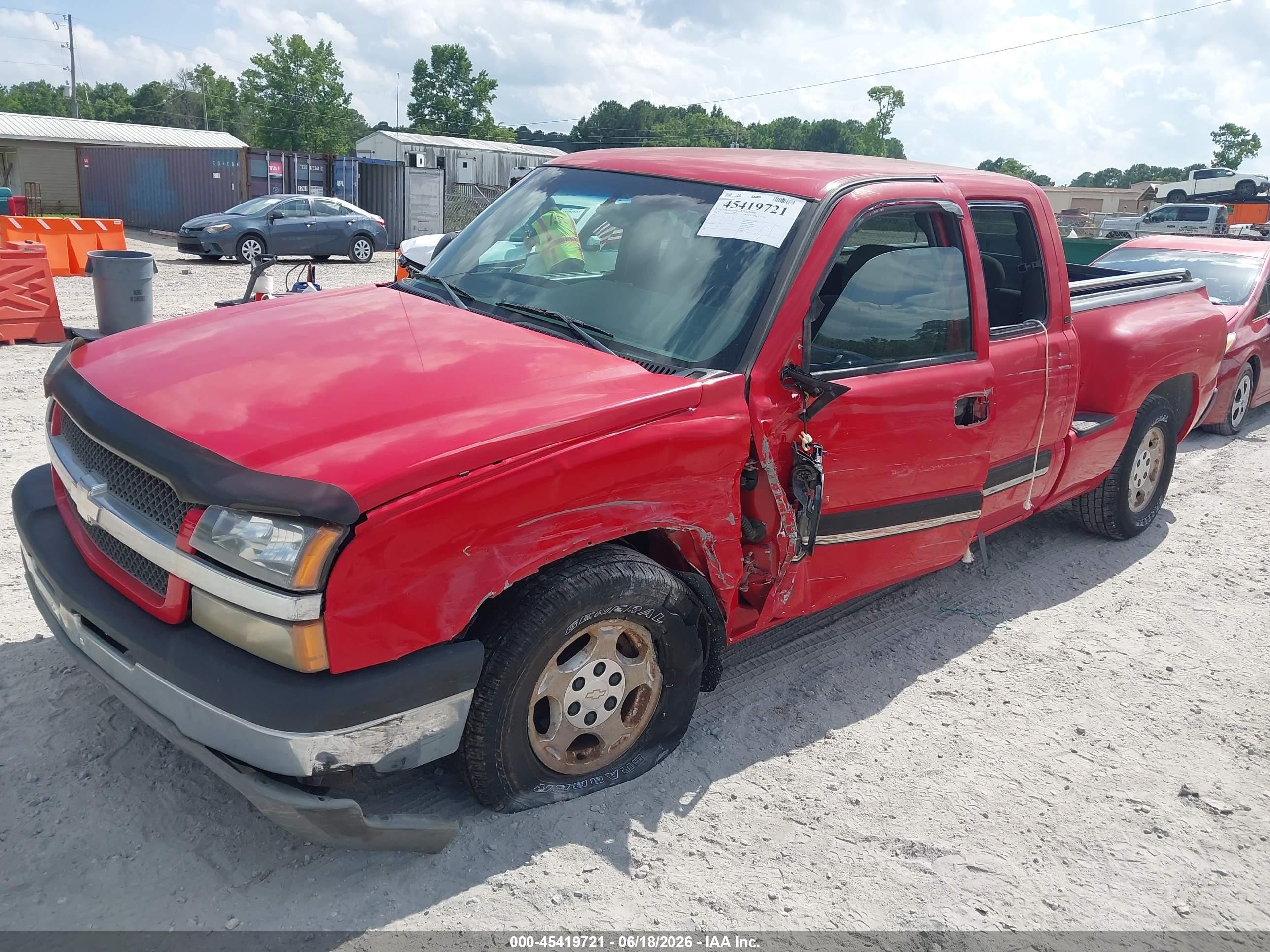 2003 Chevrolet Silverado 1500 Ls Red vin: 1GCEC19T13Z294220