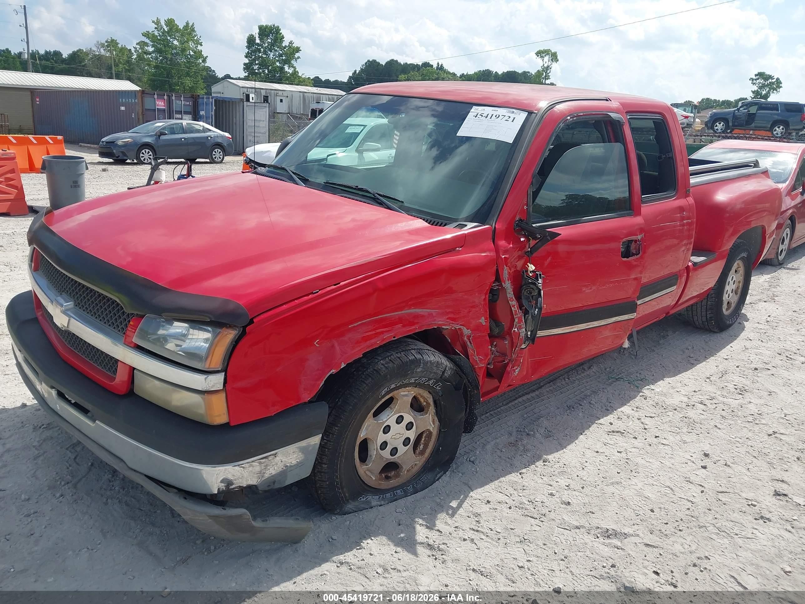 2003 Chevrolet Silverado 1500 Ls Red vin: 1GCEC19T13Z294220